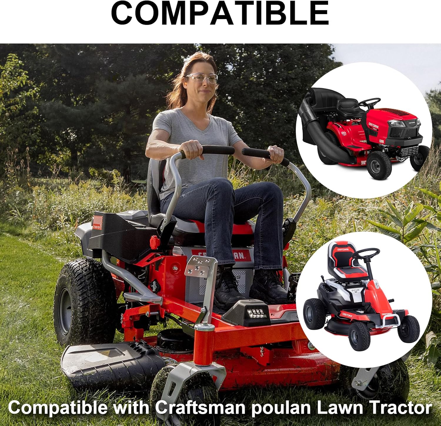 Lawn Mower Fuel Tank and Fuel Cap Replaces Part Number 581289901 407545 compatible with Husqvarna,Craftsman, Poulan Fits Riding Mower 197766