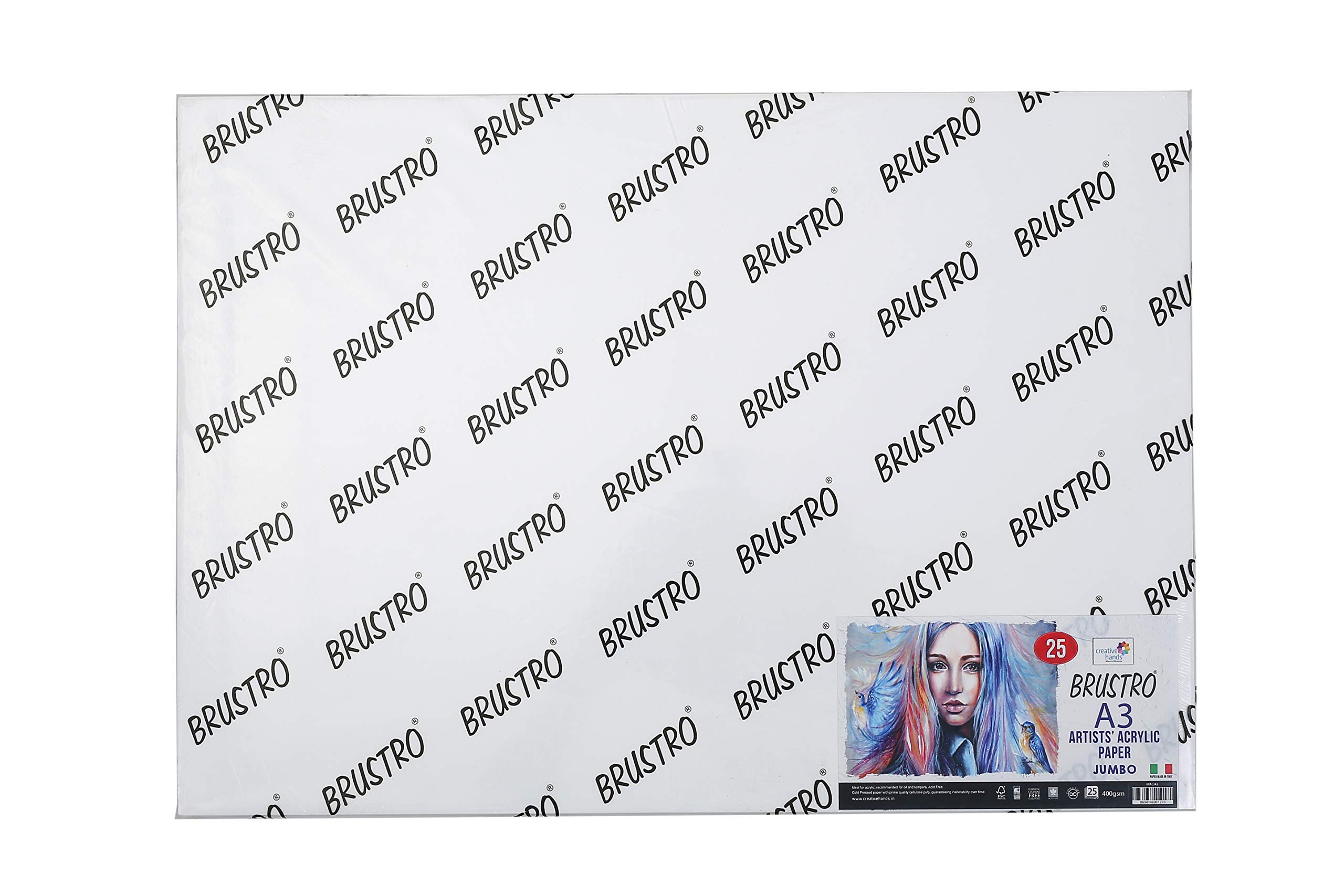 Brustro Artists Acrylic Paper 400gsm Jumbo - A3 (25 Sheets), Acid Free, Ideal for Acrylic Painting. Also Suitable for Oil & Tempera (B07SNDPV4L) Amazon Price History, Amazon Price Tracker