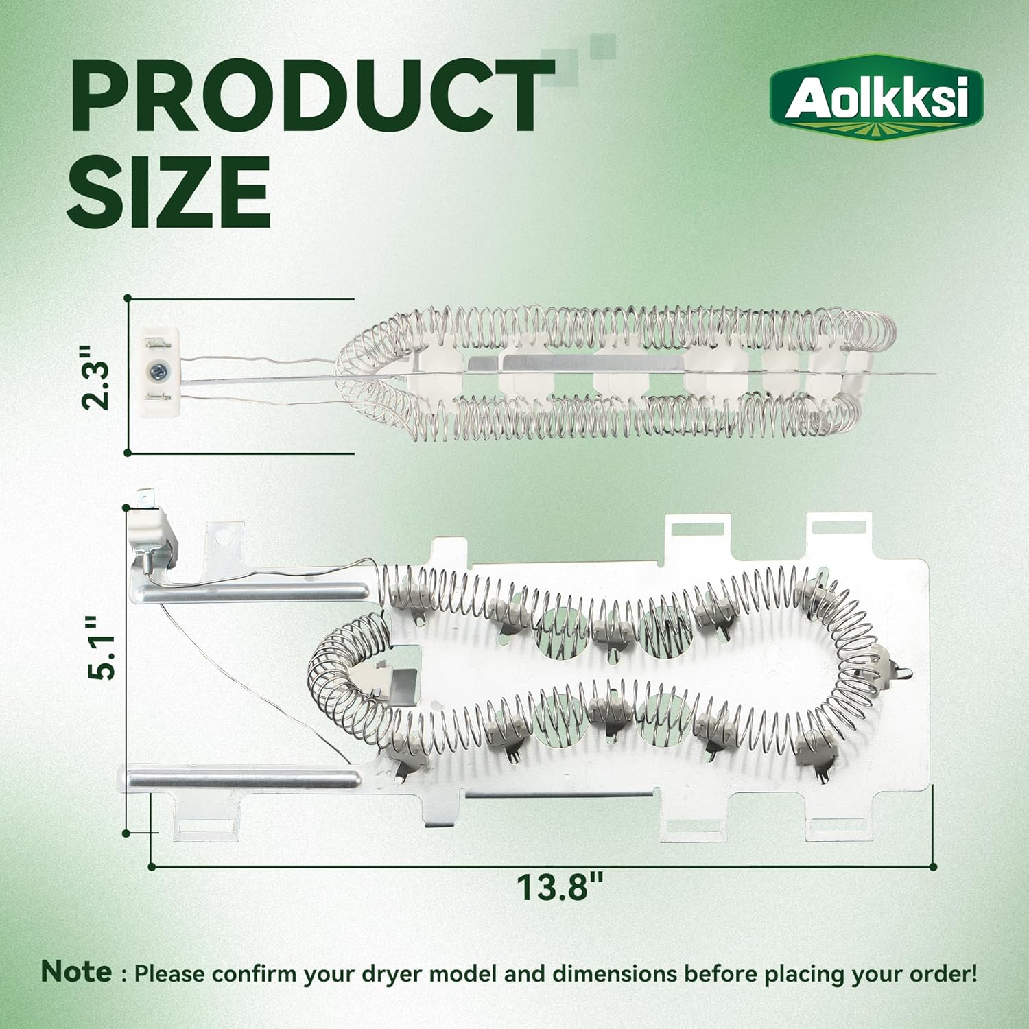 WP8544771 8544771 Dryer Heating Element with 279816 Thermostat Cut Off, 279973 3392519 Thermal Fuse Kit by Aolkksi - Compatible with Whirlpool, Maytag, Kenmore Dryers