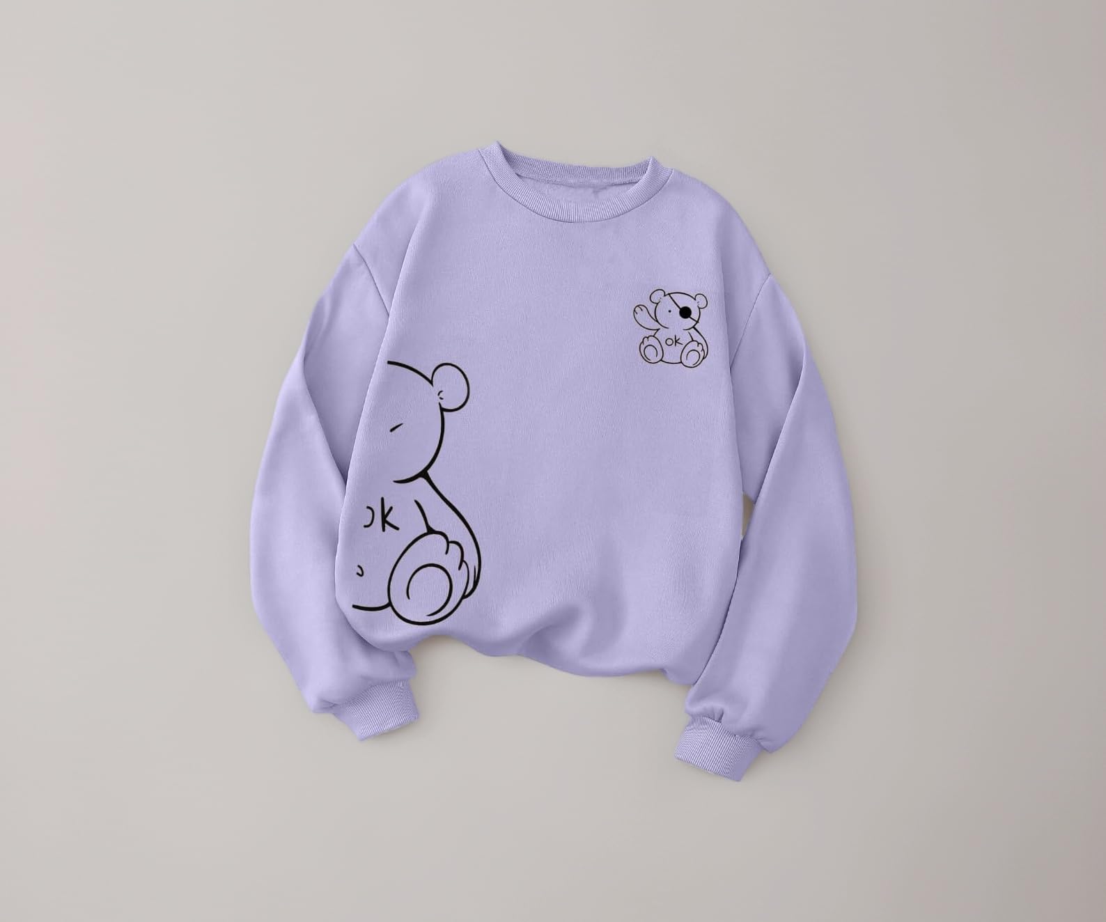 TAGAS Women's Printed Pullover Sweatshirt | Crew Neck Full Sleeve Graphic Top | Soft Warm Casual Winter Wear