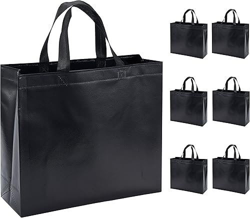 6 piezas de bolsas de regalo grandes reutilizables con asas para fiesta y boda