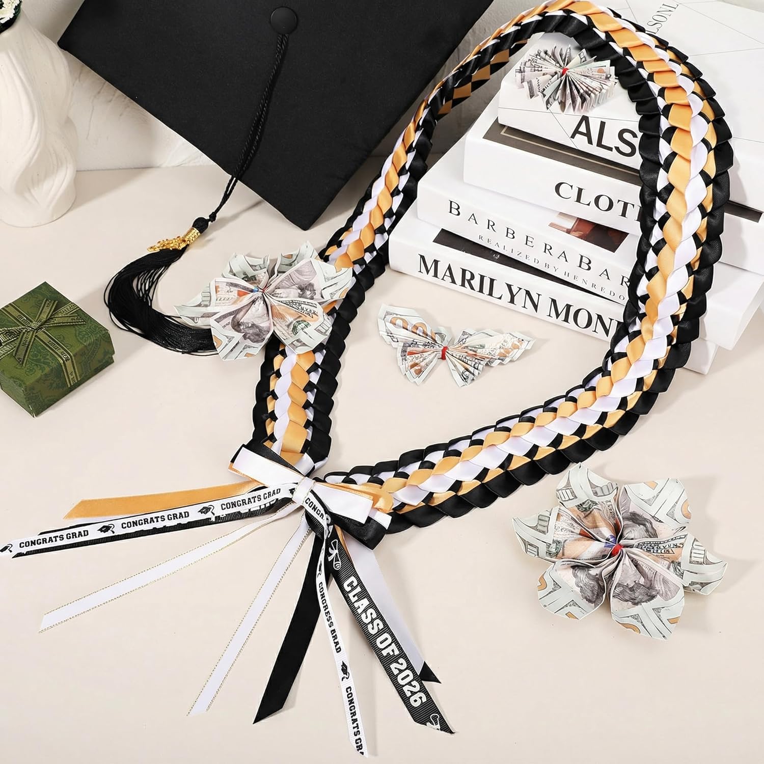 Graduation Leis 2026 Graduation Ribbon Lei graduation necklace Graduation Leis Class of 2026 Graduation gift Braided necklace for men and women party accessories