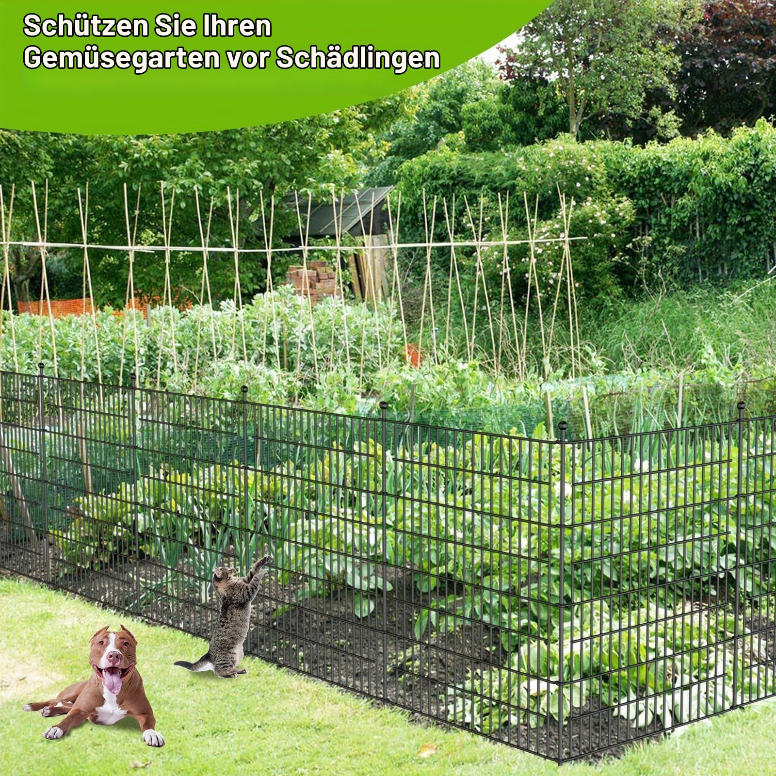 Gartenzaun Metall Steckzaun Dekoration Gitterzaun Für Garten Hundezaun Garten Zaun Gartenbeet Und Tierbarriere, Für Kaninchen, Hund, Hof