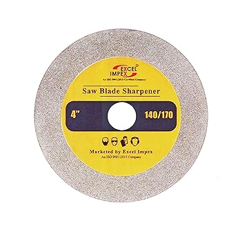 Excel Impex Sharpening blade for Wood Saw Blades and tungsten carbide tipped tools like drill bits- 4 inches dia, Grit:140/170
