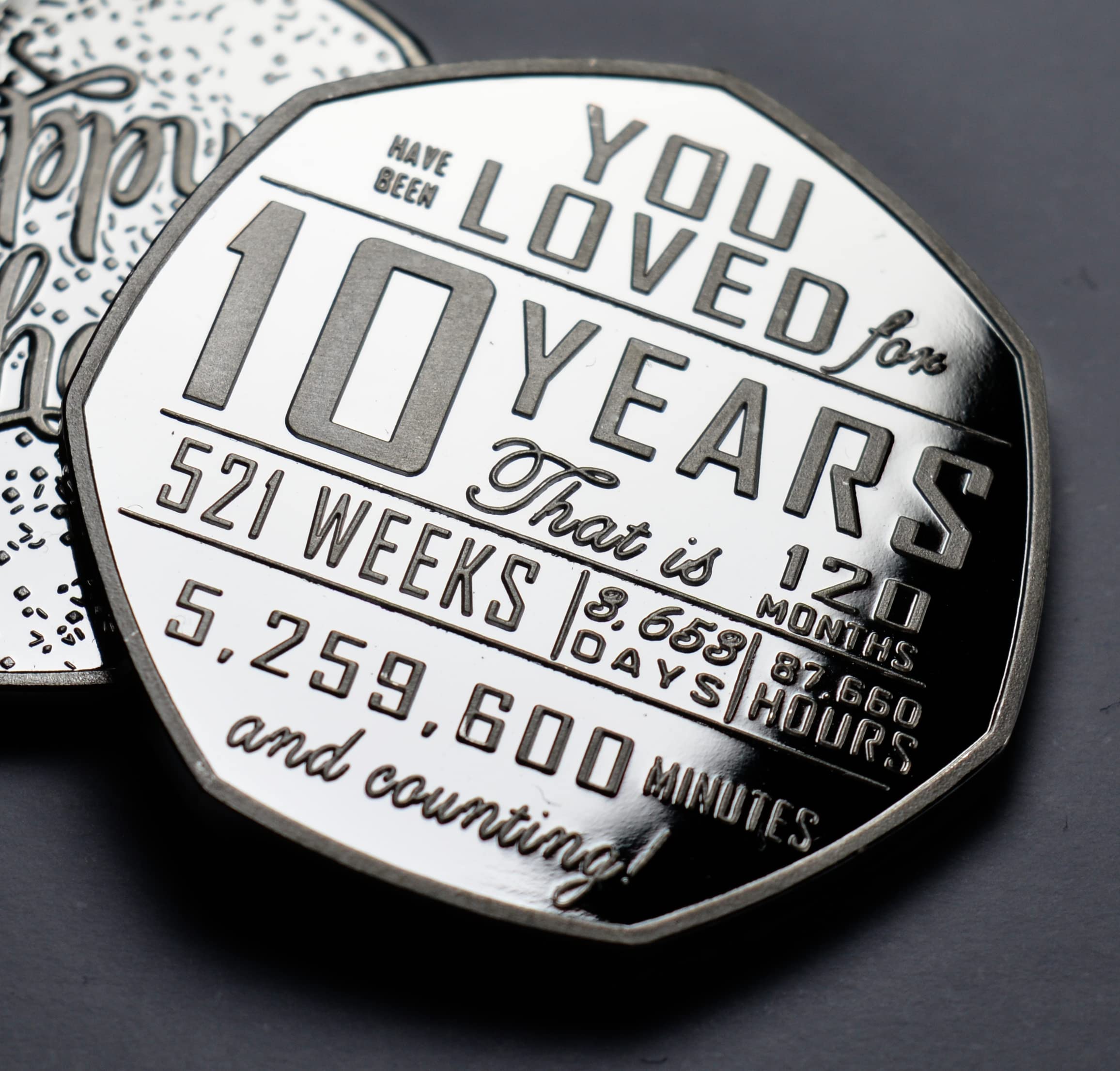 10th Birthday Silver Commemorative. 10 Years 'And Counting' Gift/Present Congratulations/Party/Ideas Celebrating 10 Ten Son/Daughter Grandson/Granddaughter