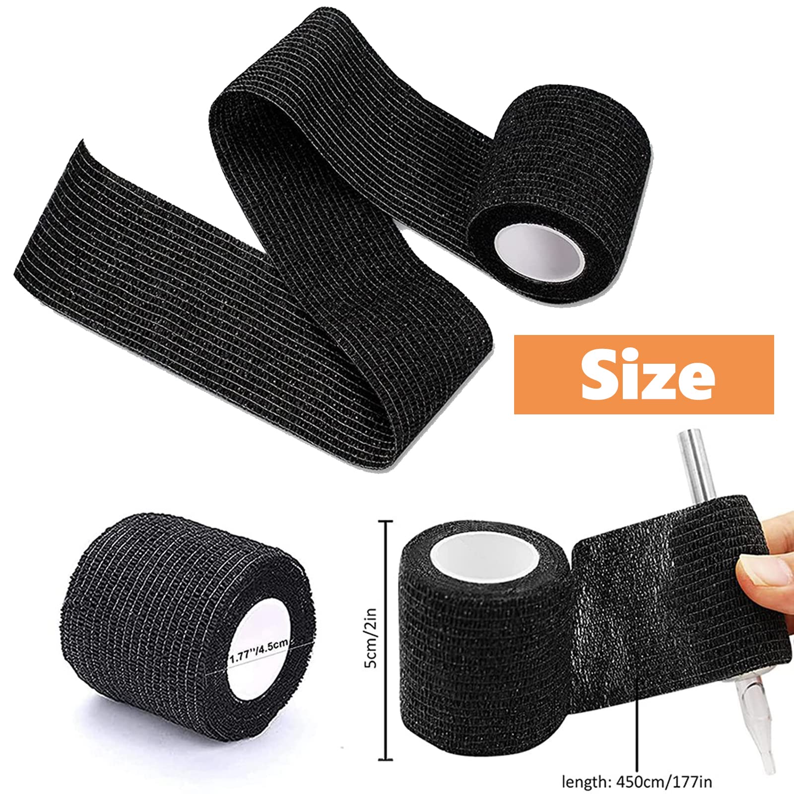 12 sztuk tatuaży osłona uchwytu Wrap, Unihuby jednorazowy tatuaż Grip Tape Cover 2 "x 5 Yards kohesive Bandage Handband Band Band jednorazowe