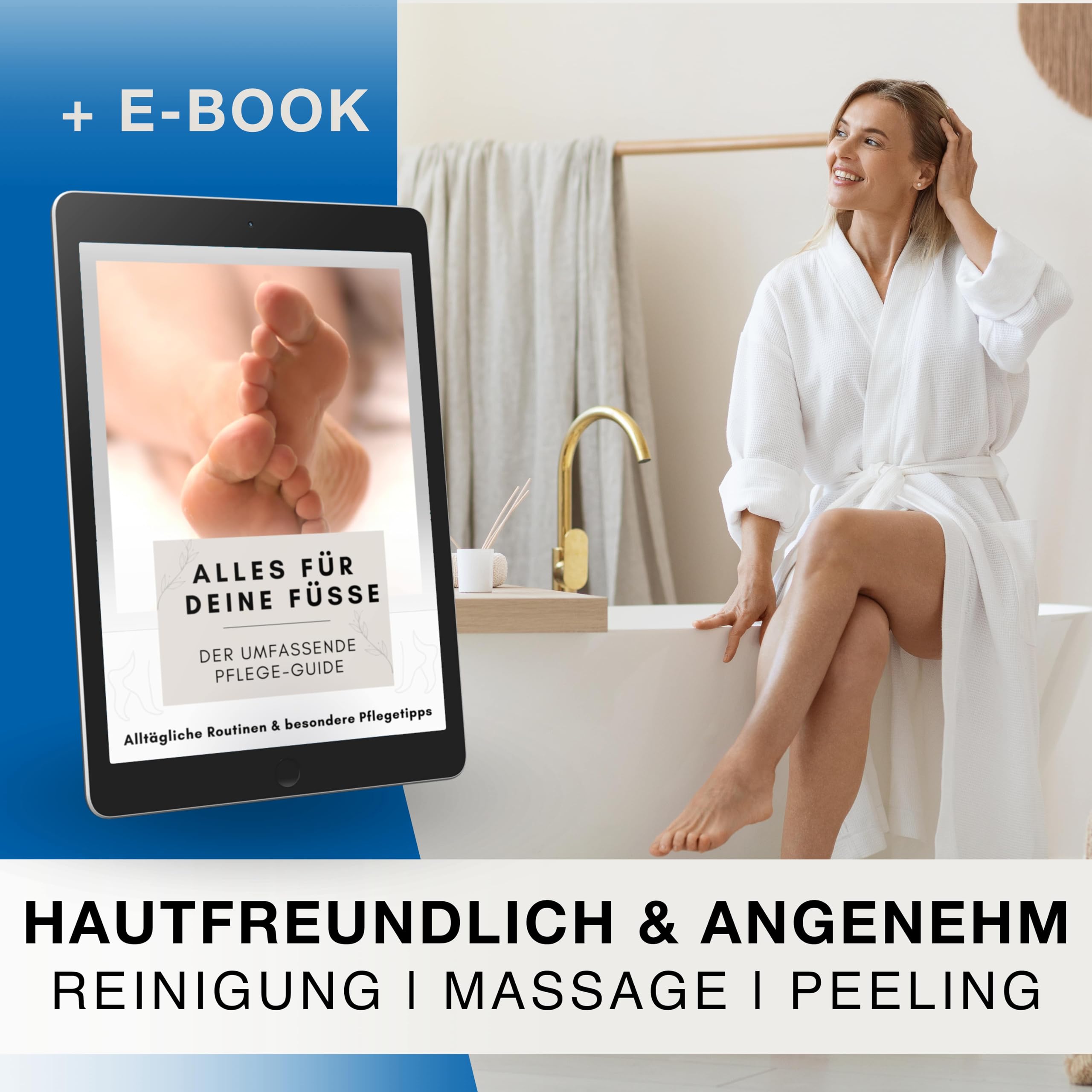 VMbathrooms Fußzauber - Cepillo de pies antideslizante original para masaje y limpieza de pies, alfombrilla de silicona para ducha con efecto peeling