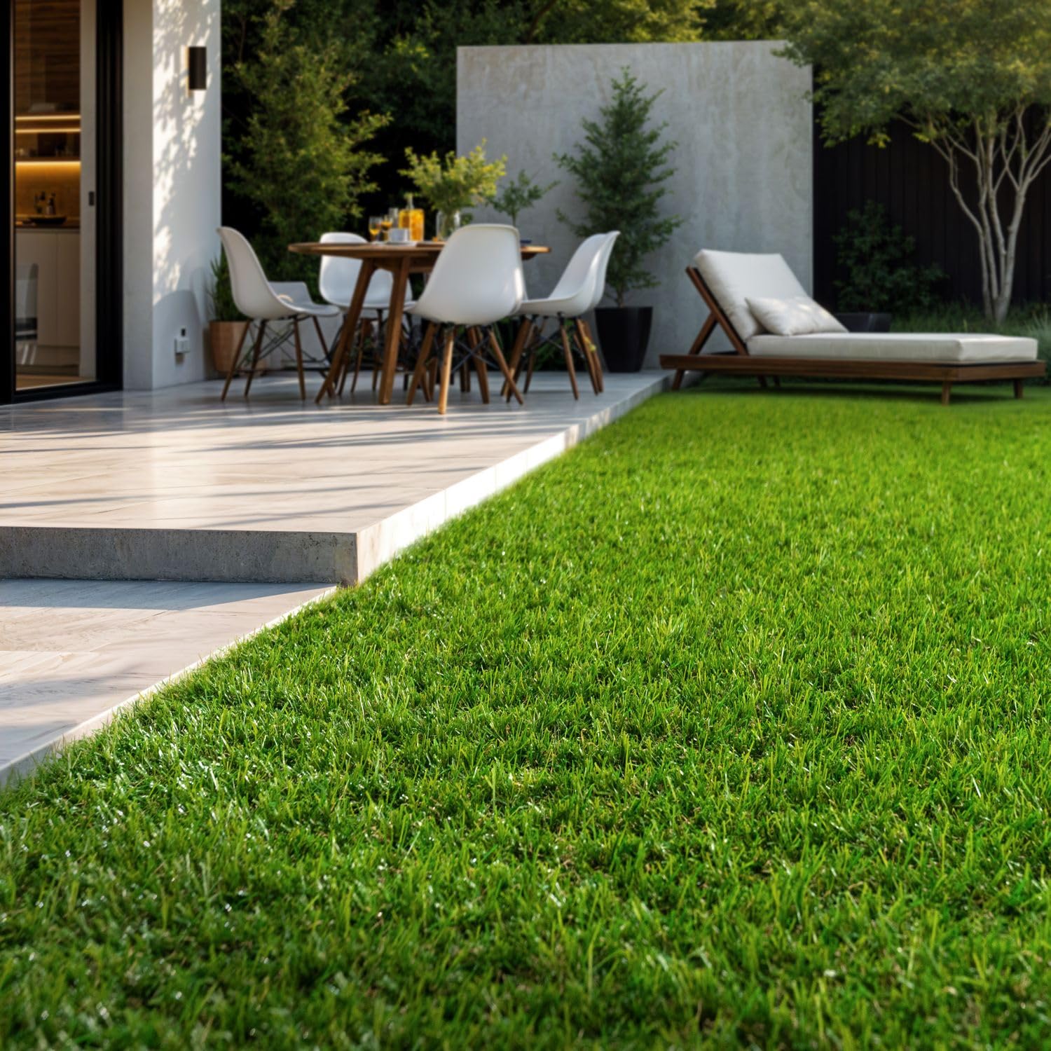 TT Home Tappeto Erba Sintetica per Esterni - Prato Artificiale Resistente, Lavabile e Naturale - Ideale per Giardino, Balcone, Terrazza, Colore:Verde, Dimensione:200x200 cm
