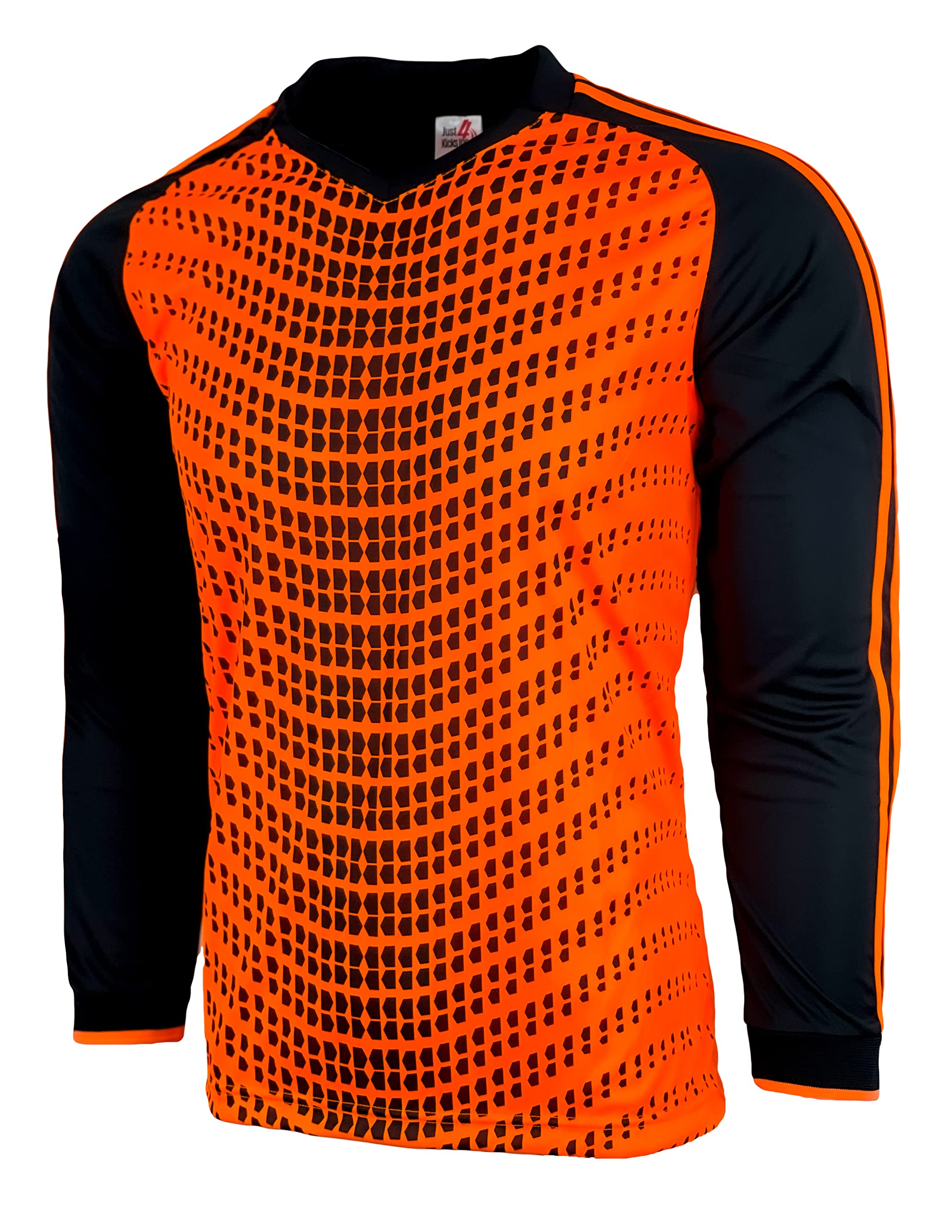 Boy's Goalkeeper Jersey, Youth Sizes Soccer Goalie Shirt with Sponge Protector(Orange, YM)