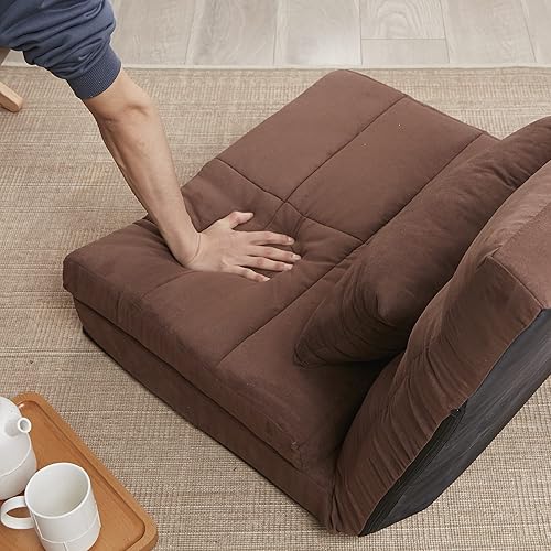 Miniatura 8 de Redde Boo Sofá cama ajustable de tres pliegues con una almohada, 5 posiciones reclinables, dormitorio tapizado convertible, sofá de videojuegos