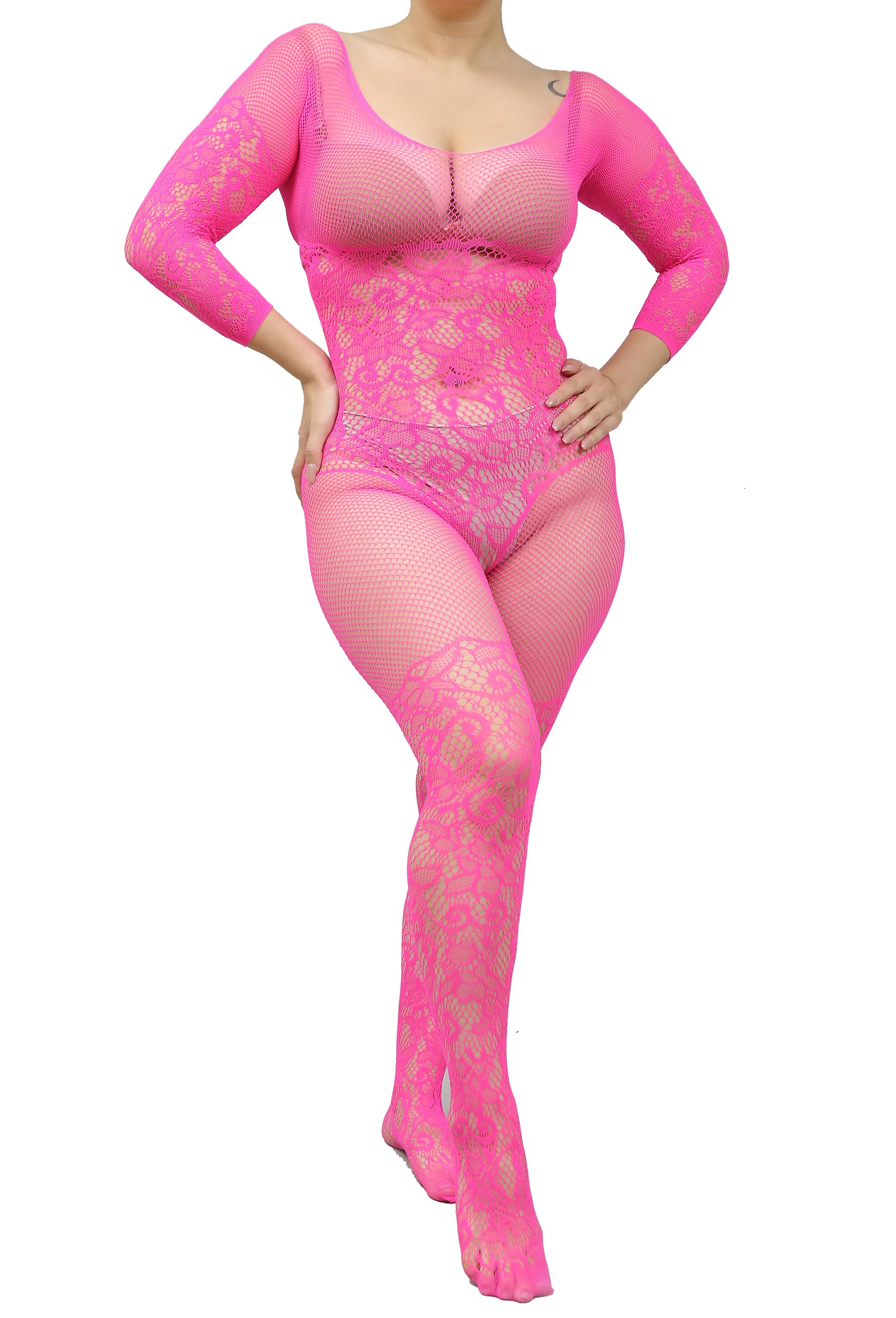 Pink Fashion Women's Polyamide Elastane Full Body Stockings_Free Size-picture-15