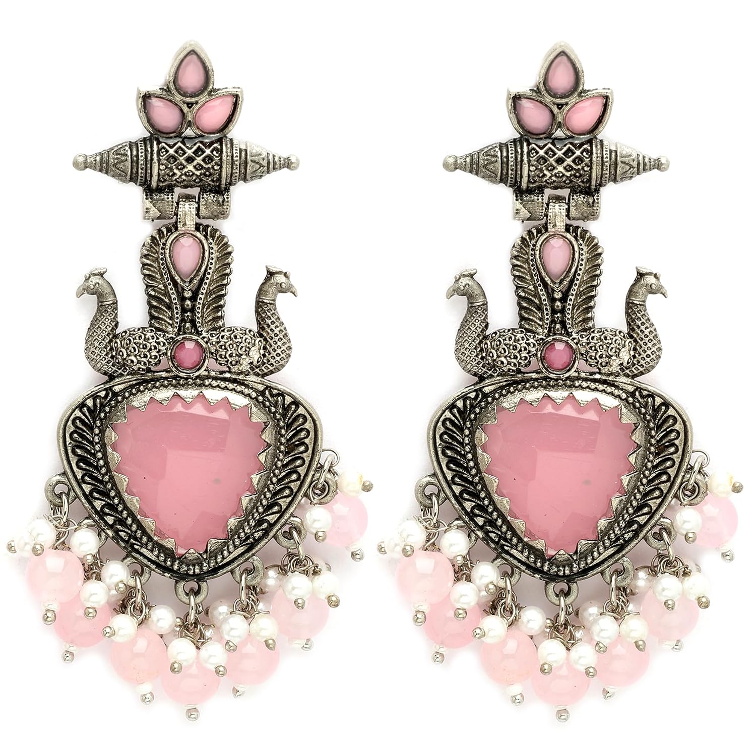 Zeneme Fashion Oxidised Silver Stylish Pearl Cosmos Traditional Fashion Earrings for Women and Girls - Review, Price and Buying Guide