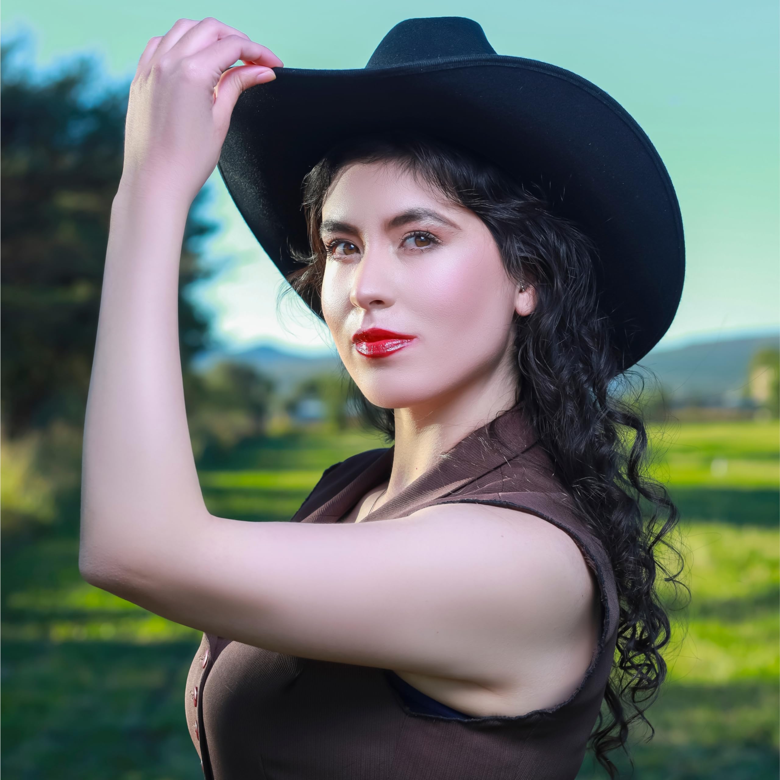 Sombrero de vaquero y vaquera del oeste