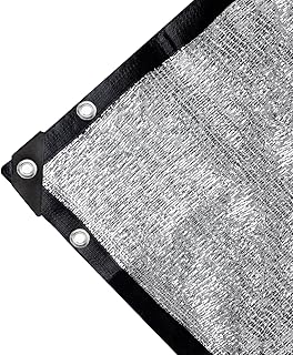 70% Aluminet Shade Cloth with Grommets,6.5 FT X 10 FT Mesh Sun Block Fabric Cover Canopy Sun Reflect Pet Shade Garden(1.98Meter X 3.05Meter)