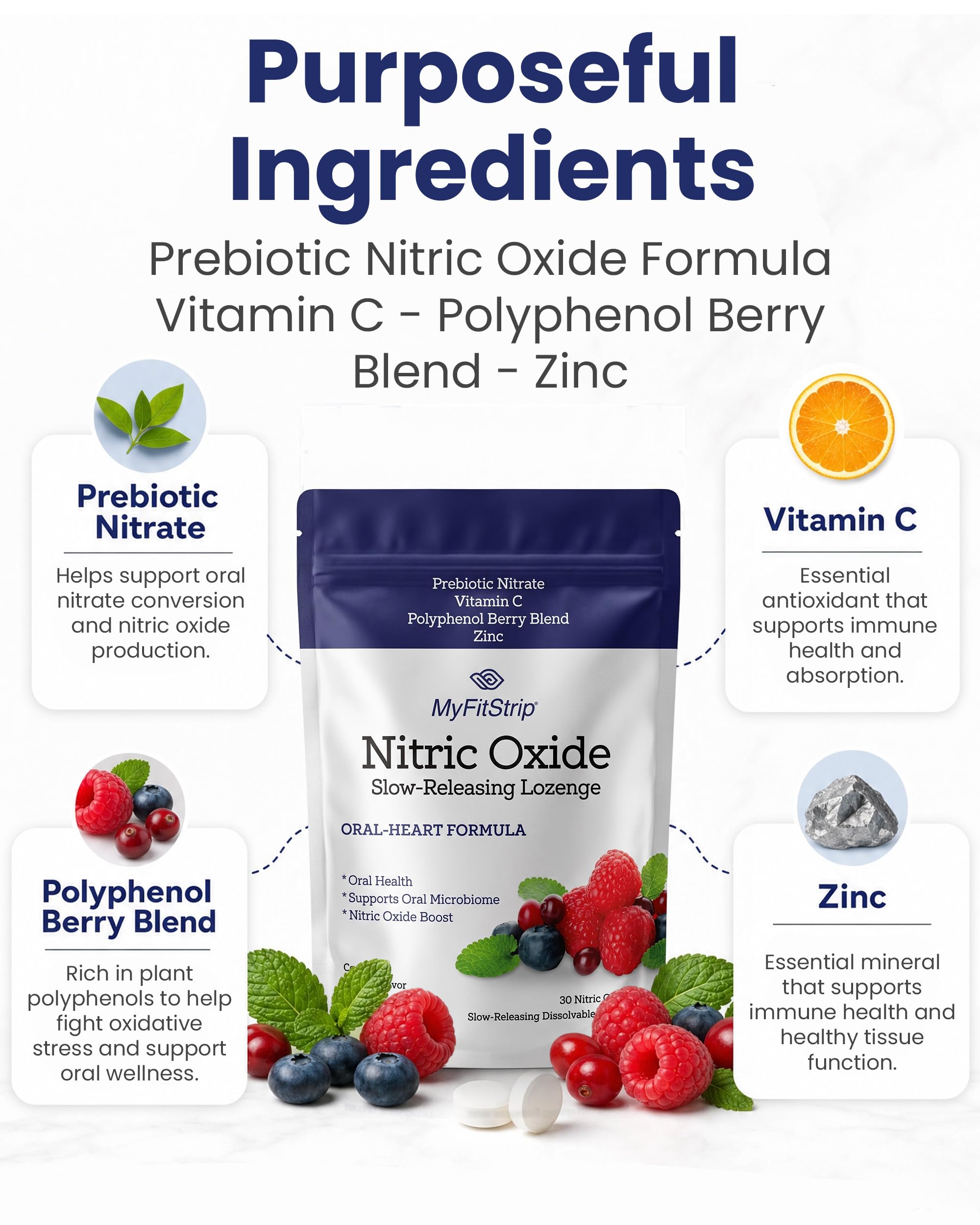 Nitric Oxide Lozenges - Oral Health & Cardiovascular Support - 30 Cool Mint — Amazon image 3