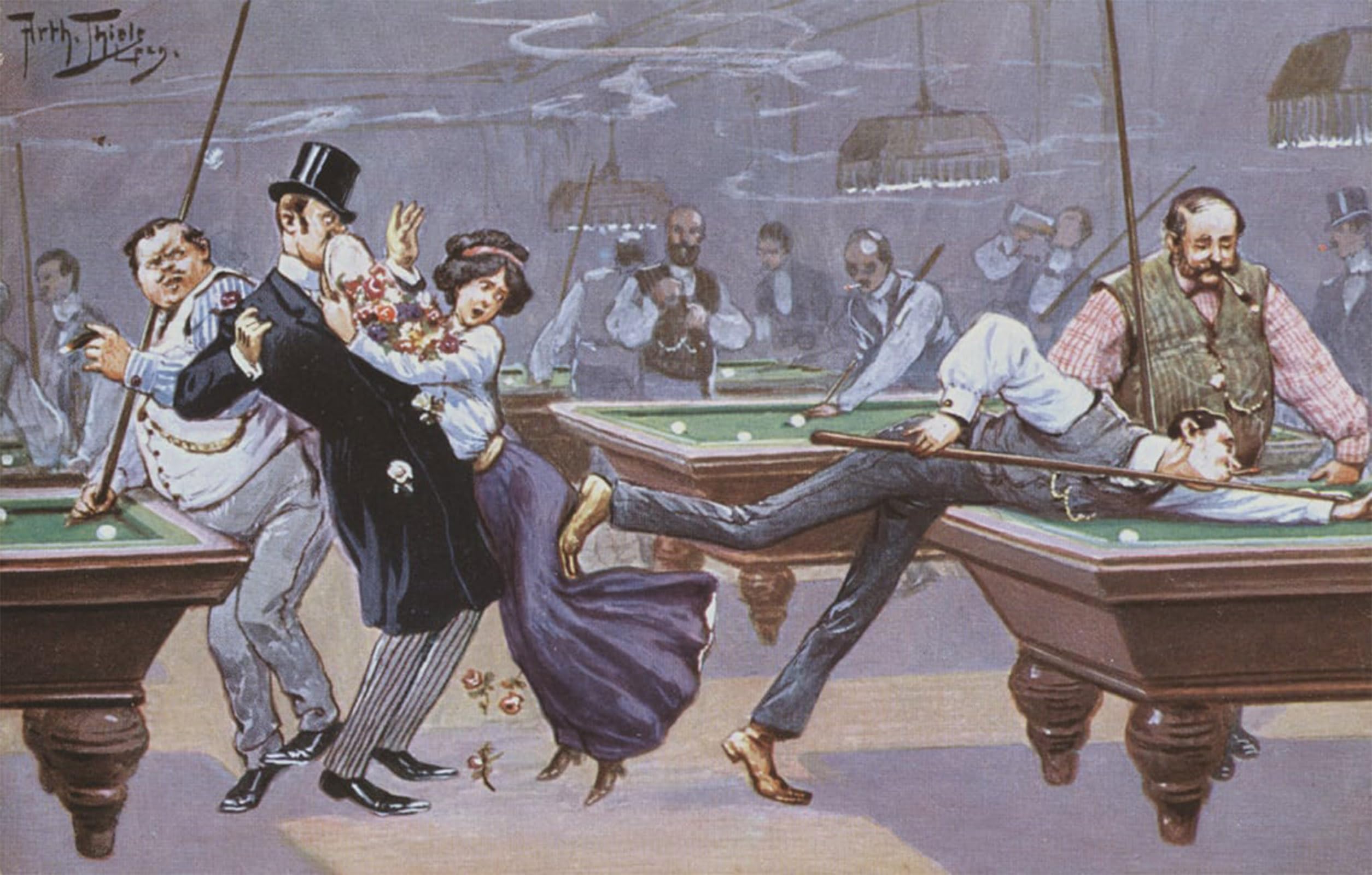 Peinture comique de billard Thiele pour décoration de chambre moderne