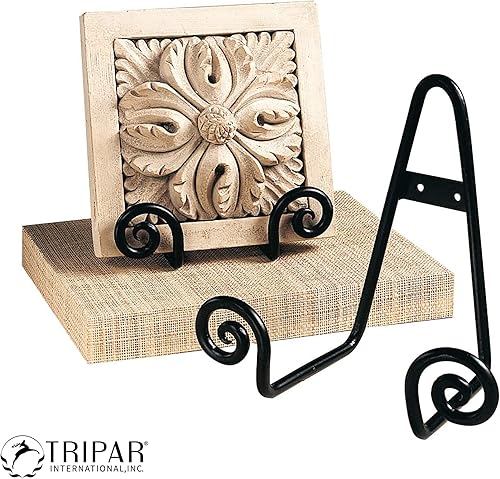 Miniatura 6 de Tripar, caballete para visualización de metal, grande, color negro