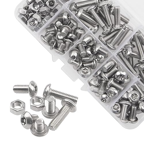 Miniatura 8 de Tornillos de seguridad Torx de cabeza de botón de acero inoxidable 304, juego surtido de tornillos resistentes a manipulaciones, tuercas de perno