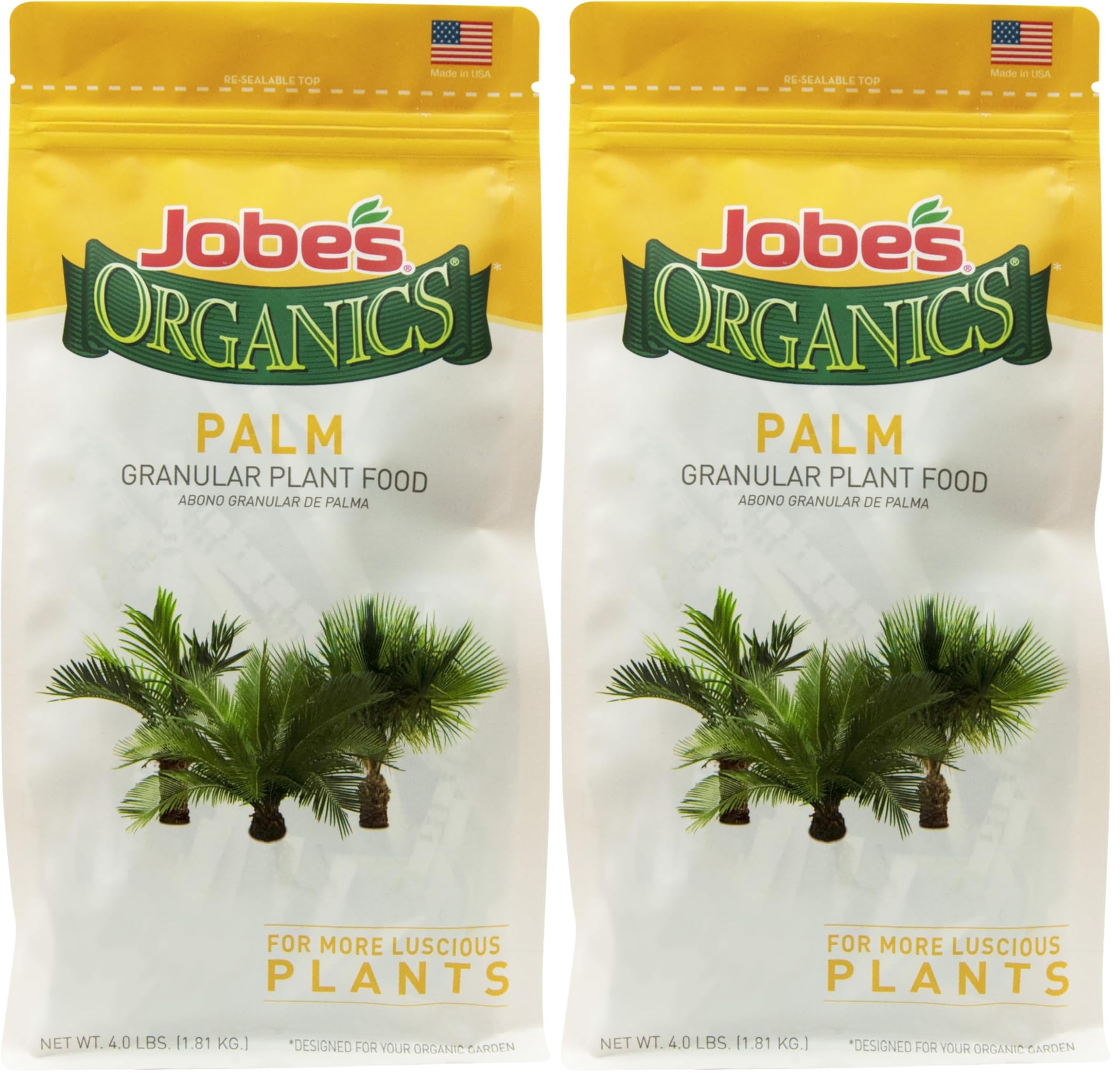 Jobe’s Organics Granular Fertilizer, Organic Fertilizer for Palm Trees and Plants, 4 lbs Bag (Pack of 2)