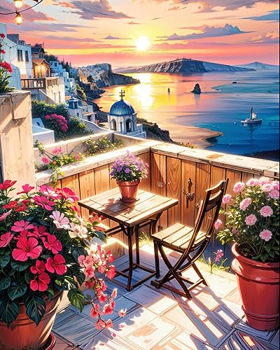 Miniatura 1 de FQOVKYN Kit de pintura por números para adultos, fácil puesta de sol para adultos, kits de pintura por números para principiantes, pintura por