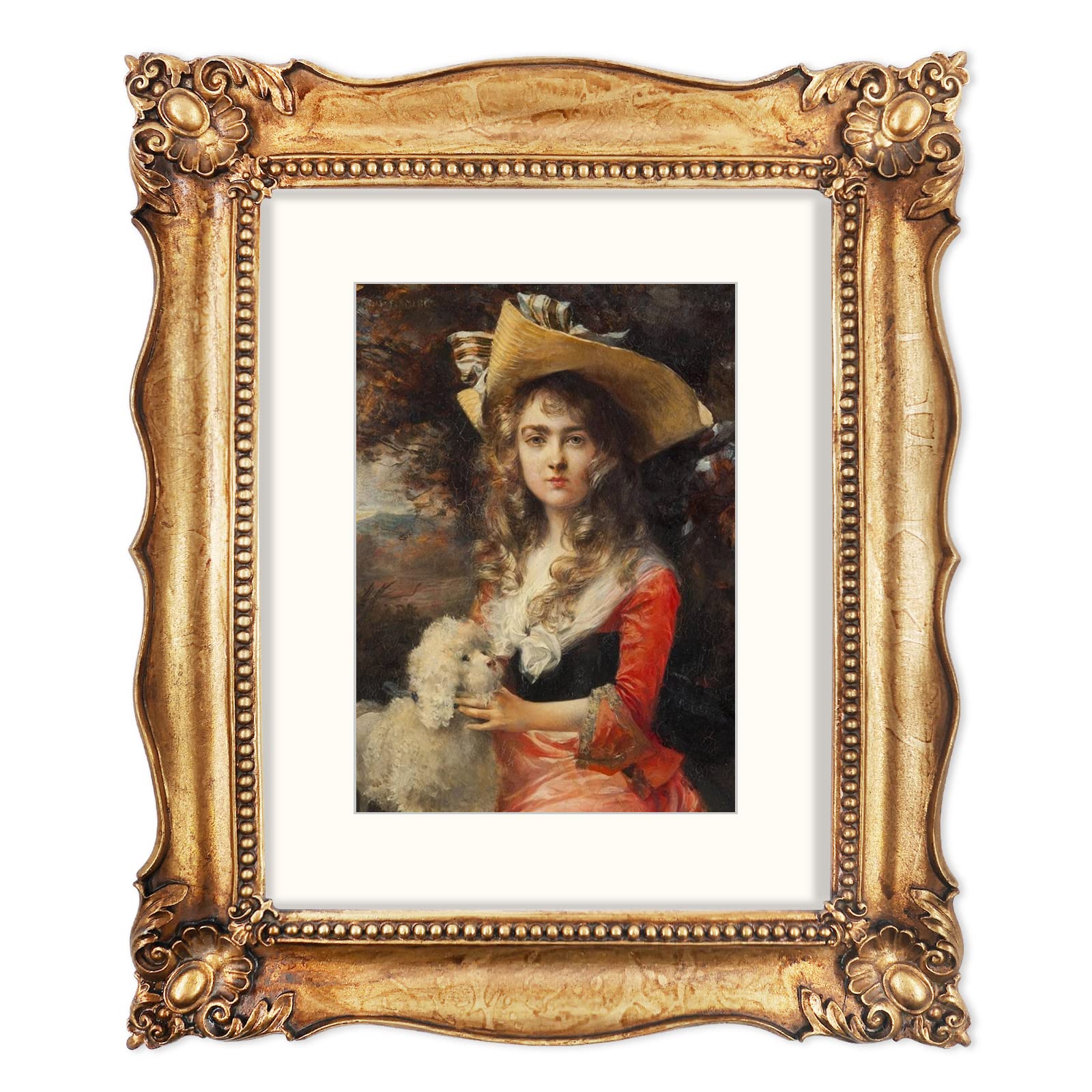 iAmoy 11x14 Picture Frame Baroque Picture Frames 8x10 with Mat Bronze Photo Frames for Gallery Wall Display