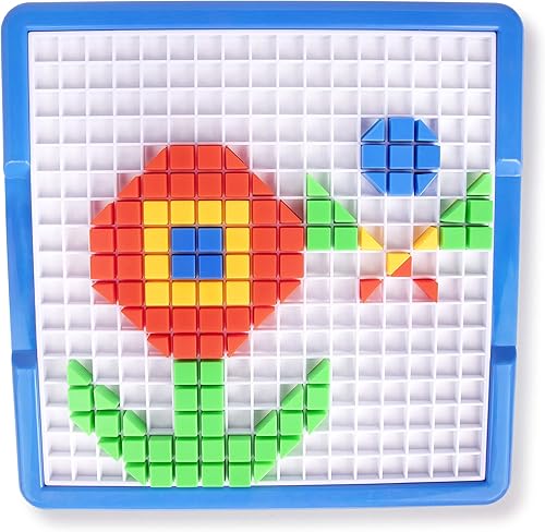 Miniatura 5 de Playkidz Pegture Jr. Set con 100 piezas más grandes + 12 tarjetas de diseño. Juego de rompecabezas de mosaico, desarrollo de habilidades creativas,