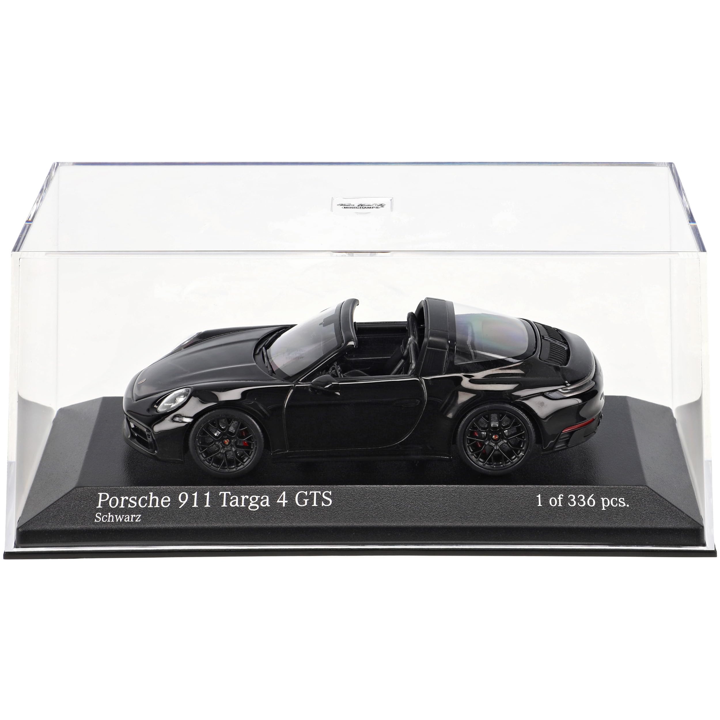 Porsch. 911 992 Targa 4S GTS Cabrio Schwarz Neue Generation Ab 2019 Version ab 2021 1/43 Minichamps Modell Auto