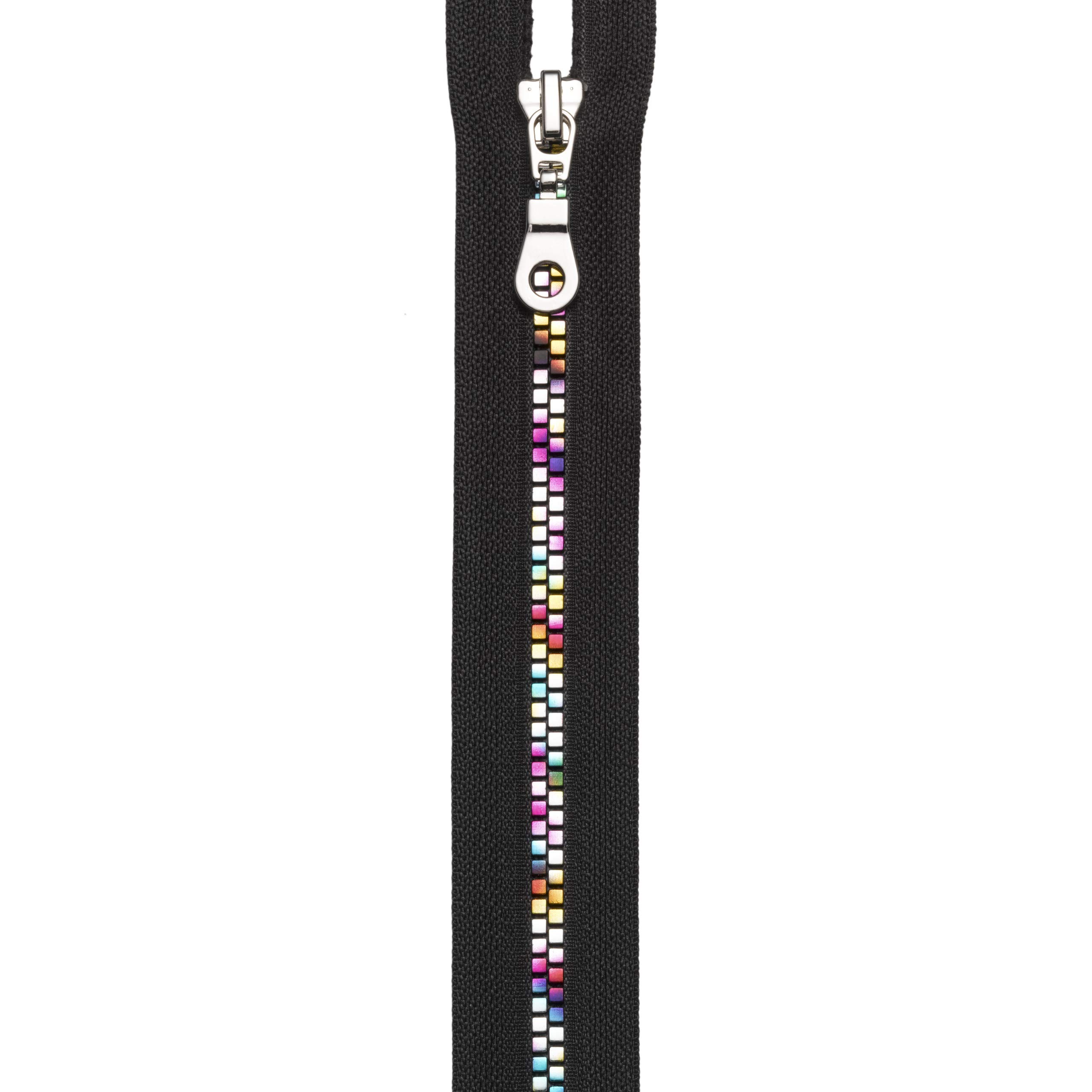 Prym Zip Fastening, Polyester, Black/Rainbow, 60 cm, Black / Rainbow