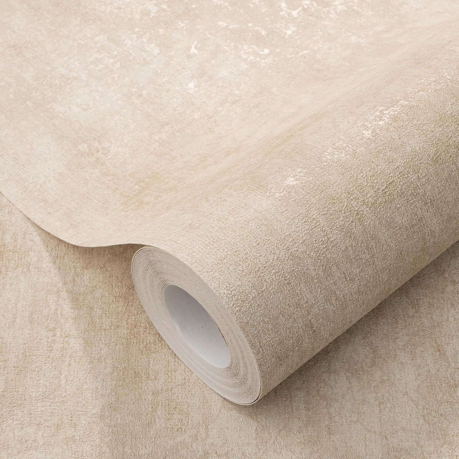 Elle 10438-02 Non-Woven Wallpaper Plaster Look Shabby Patina Effect Beige Cream