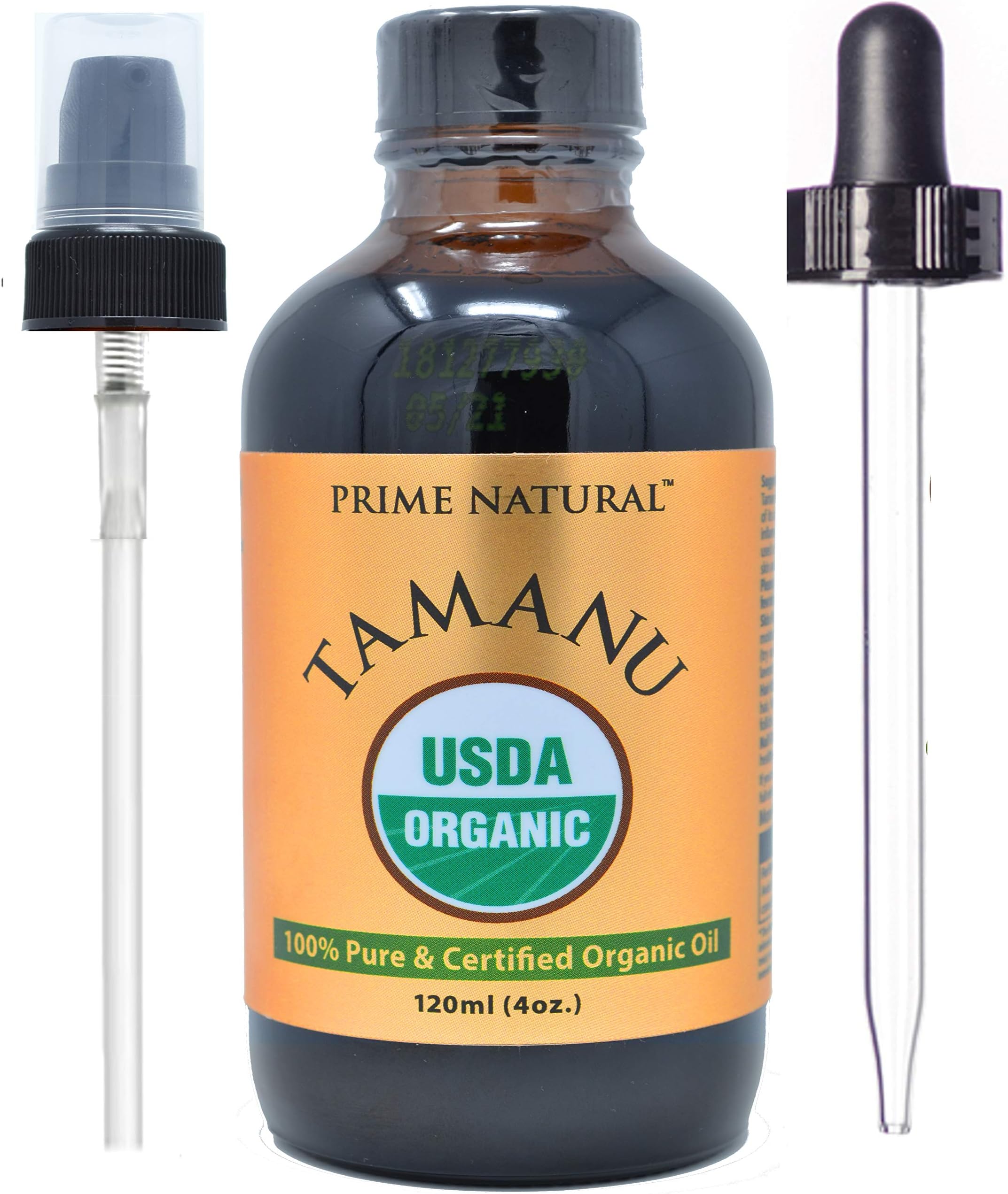 Organic Tamanu Oil - Cold Pressed, Unrefined, Virgin (4oz / 120ml) for Hair, Nails, Skin Care