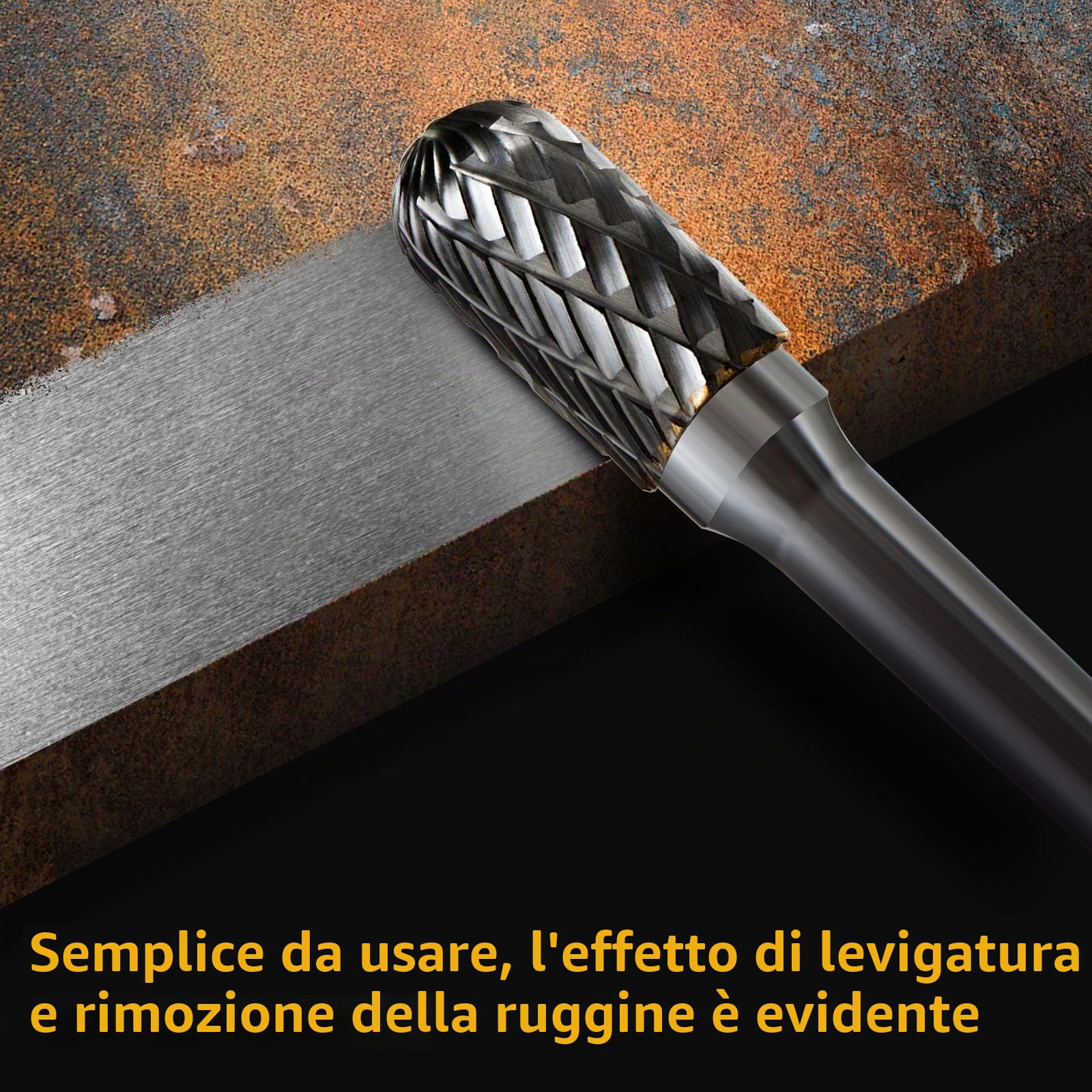 Set di Frese in Metallo Duro, 10 Pezzi Frese Rotanti in Carburo di Tungsteno con Gambo da 6mm per Legno, Acciaio, Metallo, Incisione, Lucidatura, Trapano