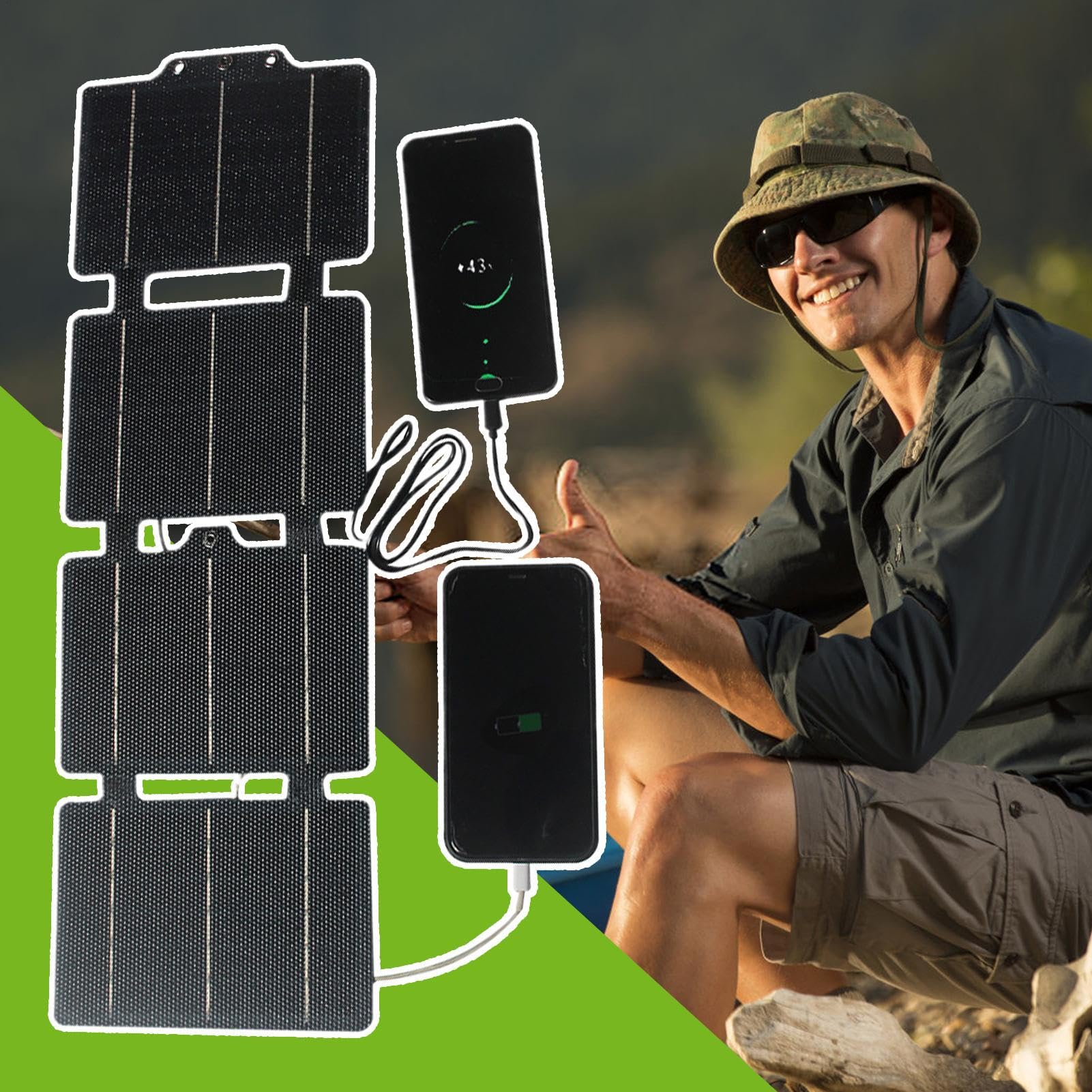 Chargeur Solaire Portable Portable Léger Imperméable Pliable
