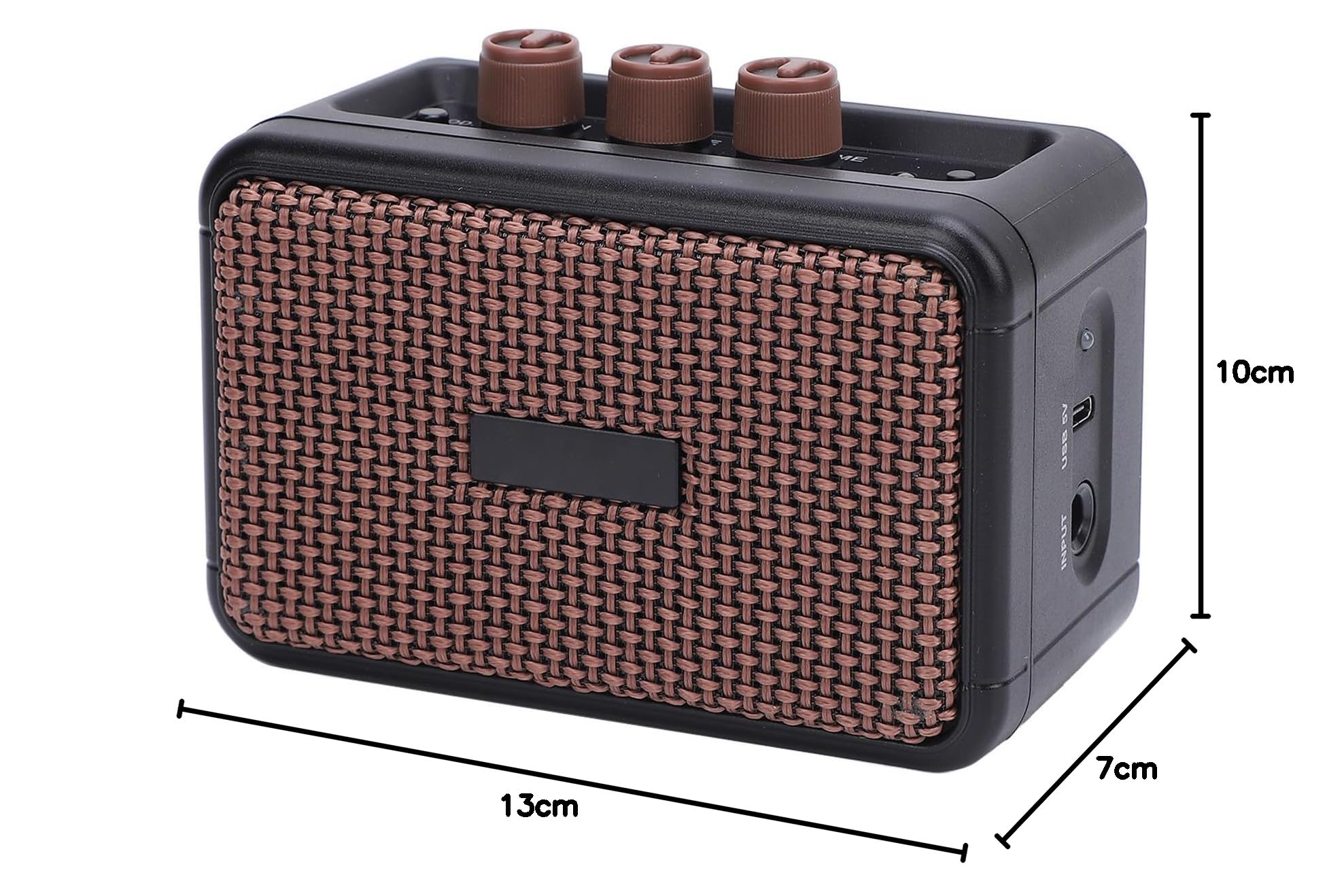 Fockety Amplificatore per Chitarra Elettrica, Mini Amplificatore per Chitarra Portatile Bluetooth Integrato con Doppi Altoparlanti, Effetti Clean e Overdrive, Jack per Cuffie da 6,35 Mm