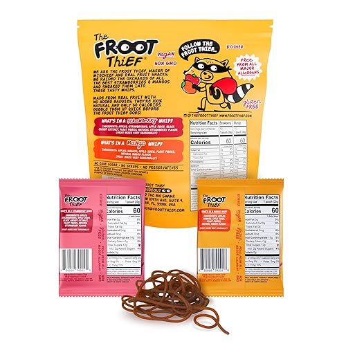 Miniatura 4 de El ladrón de frutas FROOT Golosinas de fruta reales en varitas, paquete de gran variedad, sin frutos secos, bolsas individuales para almuerzos