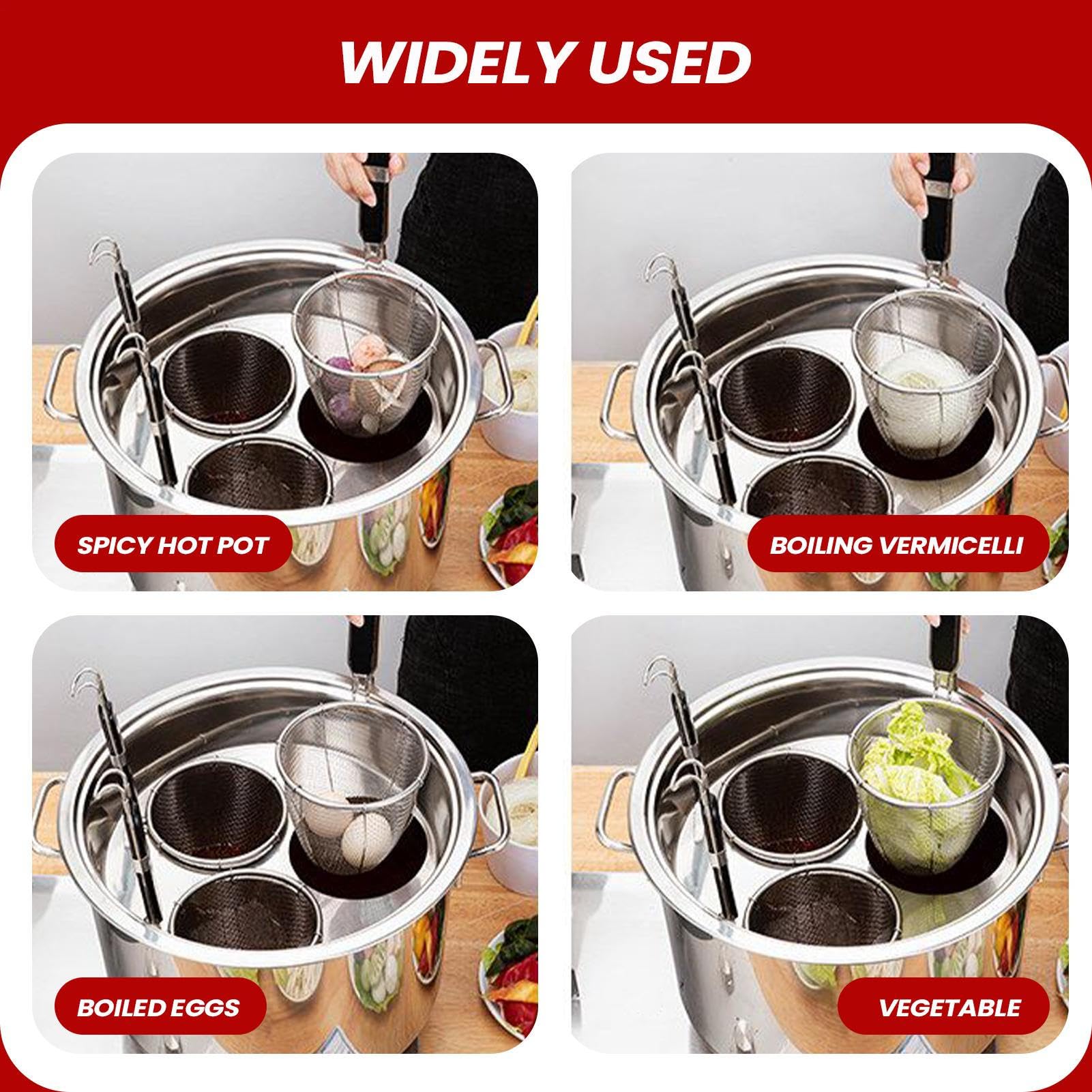 Pentola per spaghetti con cestello | Strumento per bollire la pasta in acciaio inox, per principianti, professionisti, preparazione pasti, feste, riunioni di famiglia, verdure, zuppe, vacanze, cene