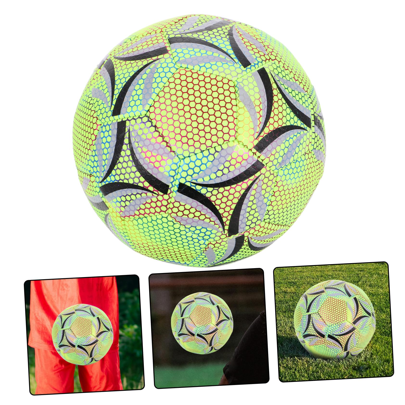 Balón de Fútbol Luminoso Talla 5 Pu Peso Oficial para Jóvenes Adultos | Brilla Oscuridad, para Práctica y Entrenamiento, Visibilidad Mejorada y Diseño Ergonómico