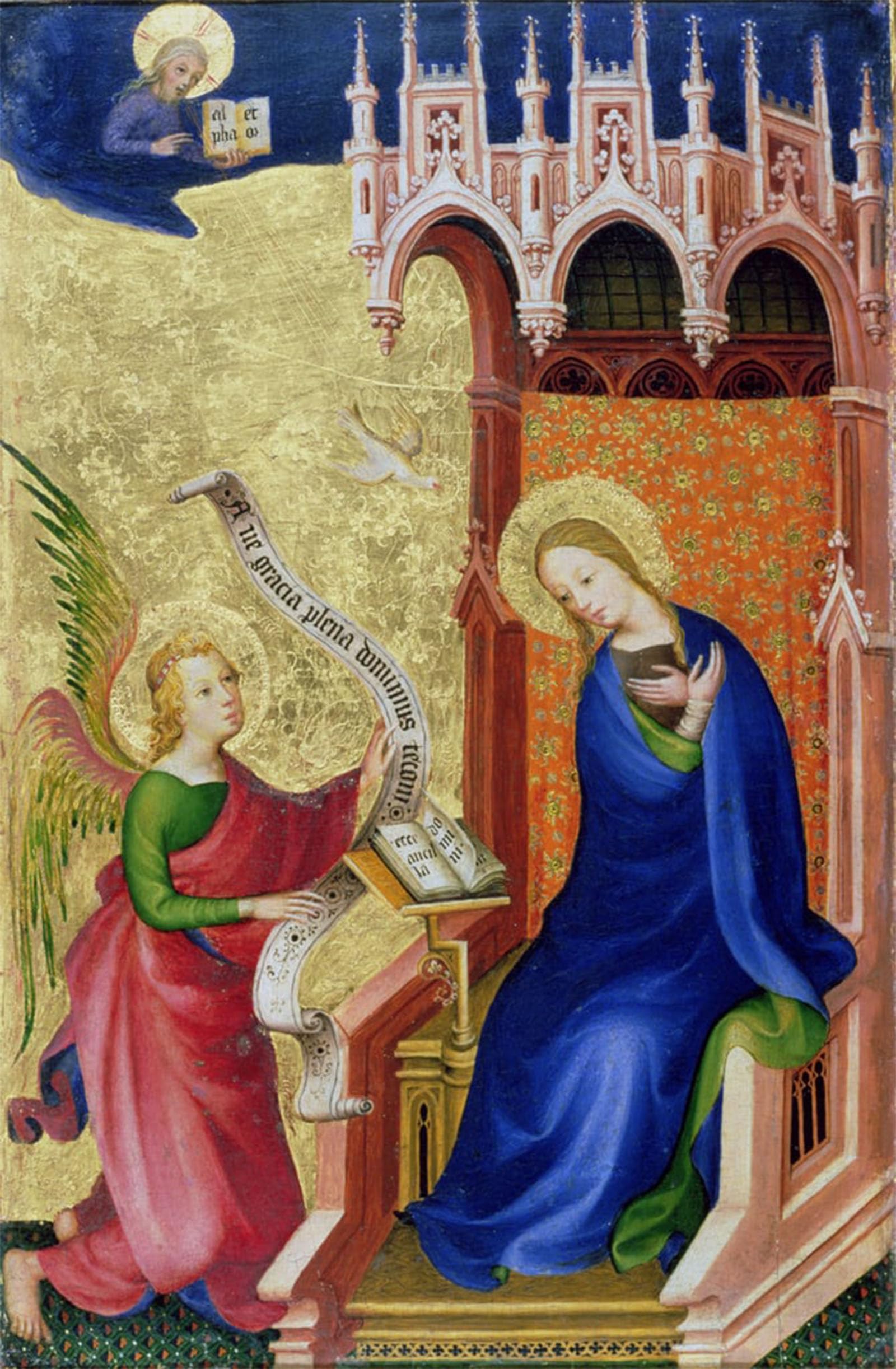 ARTXLXXBN Famous Painting Art Wall Decor Abstract Art Picture the Annunciation From a Folding Altarpiece Animal Pictures for Home Decor 60x90cm