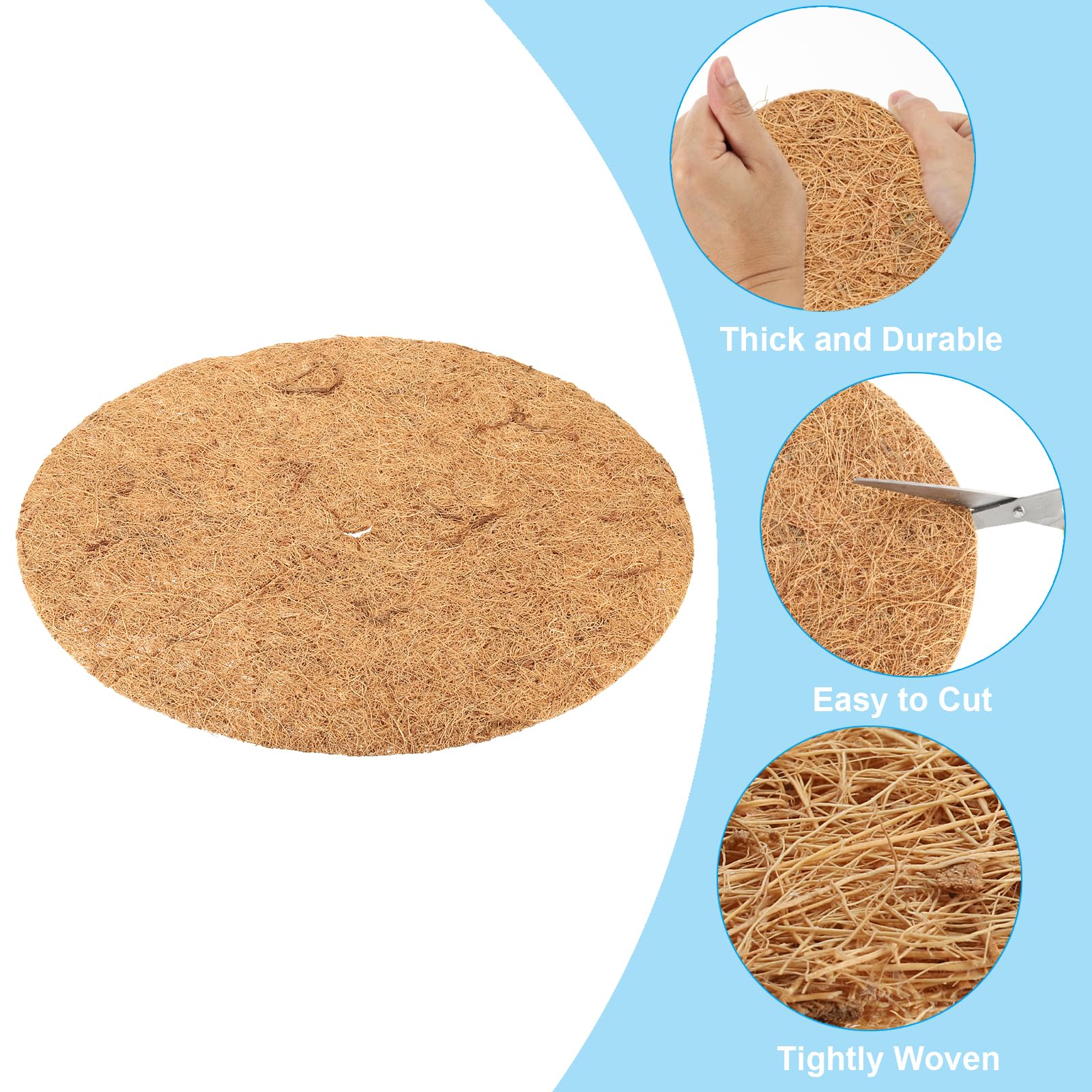 PATIKIL 18 Inch Coconut Fibers Mulch Ring, 3Pcs Coco Coir Tree Protector Mats Tree Disc Plant Cover Protection for Garden Landscaping - Image 3