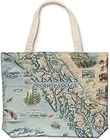 Vista 8 de Xplorer Maps Bolsa de lona con asas, bolsa de compras de comestibles de tela, bolsa reutilizable y ecológica, 100% algodón, lavable