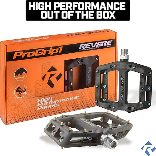 Miniatura 7 de Revere Pro Grip MTB Pedales de bicicleta de montaña antideslizantes y ligeros de fibra de nailon para bicicleta BMX MTB 916"