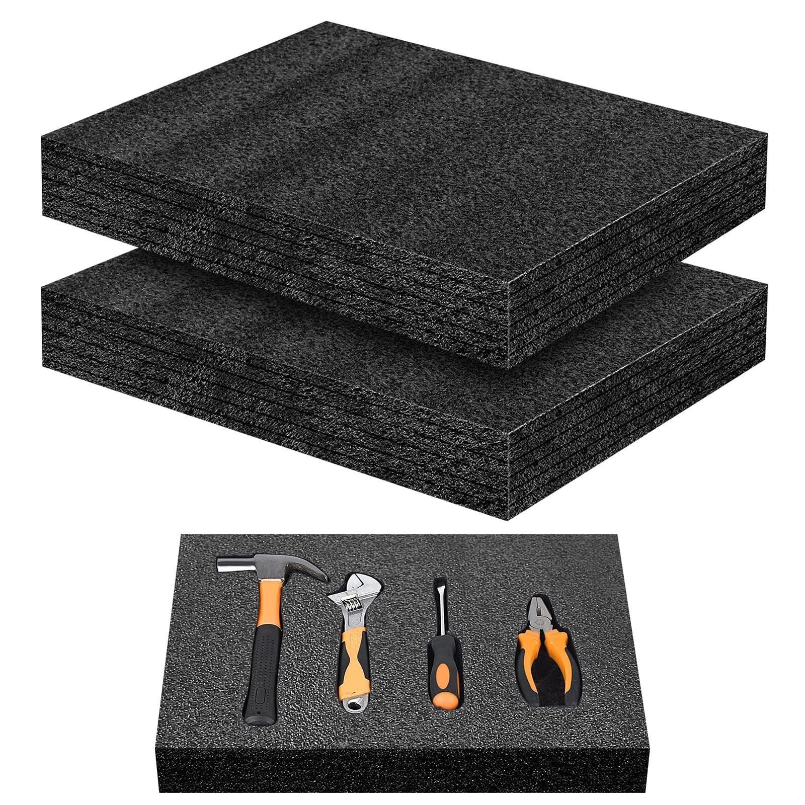 Confezione da 2 fogli in schiuma di polietilene, 40 x 30 x 2 cm, inserti in schiuma, schiuma da imballaggio regolabile per custodie, spugna resistente agli urti per riporre utensili, artigianato