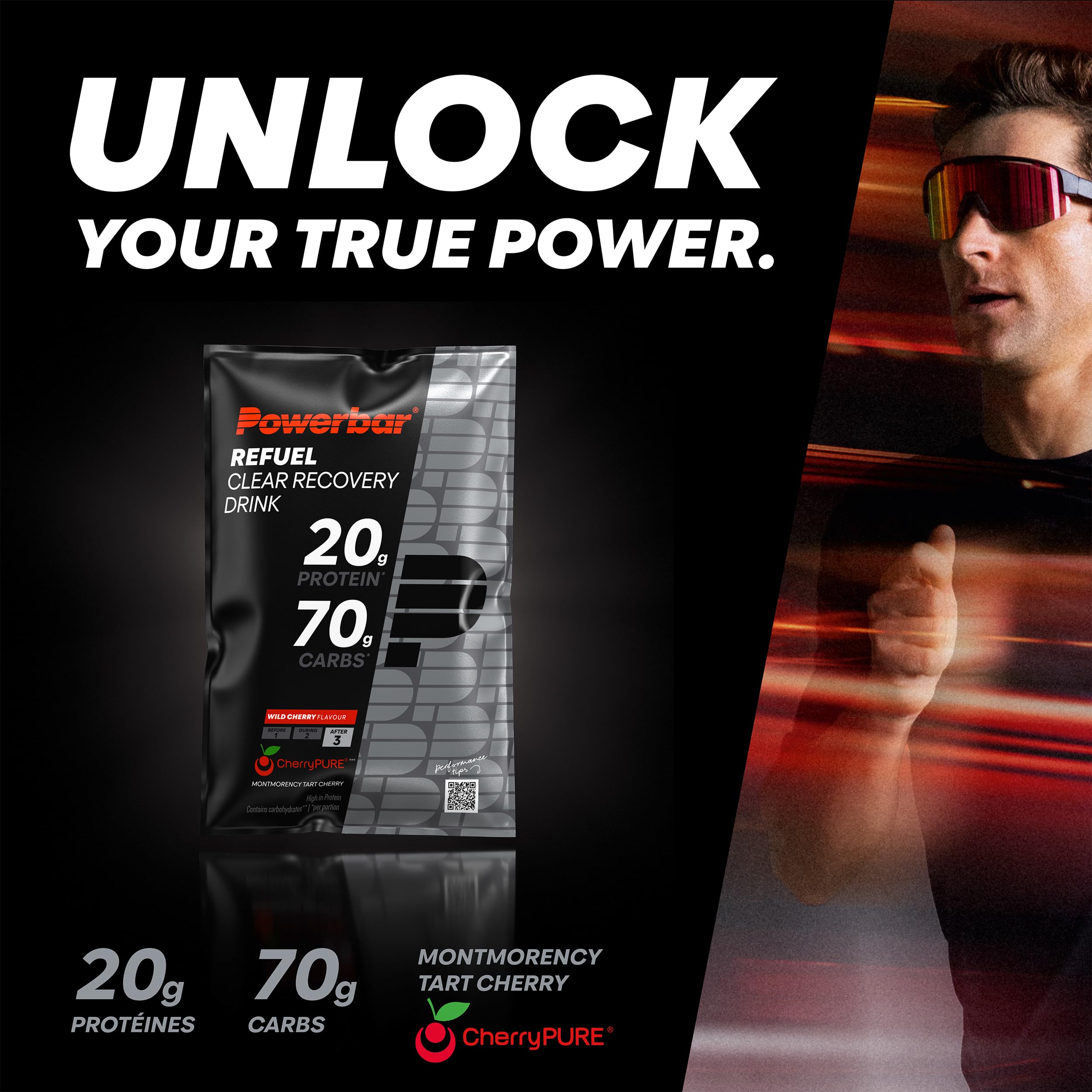 Powerbar - Black Line - Refuel - Clear Recovery Drink - Wild Cherry - 10x97g