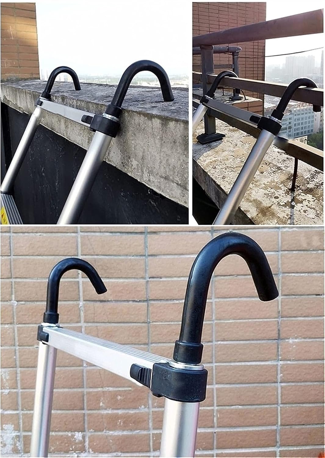 Telesladder, Alumiloft Ladder Extendable with Hooks and Stabilizer, Max Load,Adjustable Step, for Indoor,Outdoor,Office,Warehouse,Courtyard/E*Panded Length 5.9M/19.3Ft