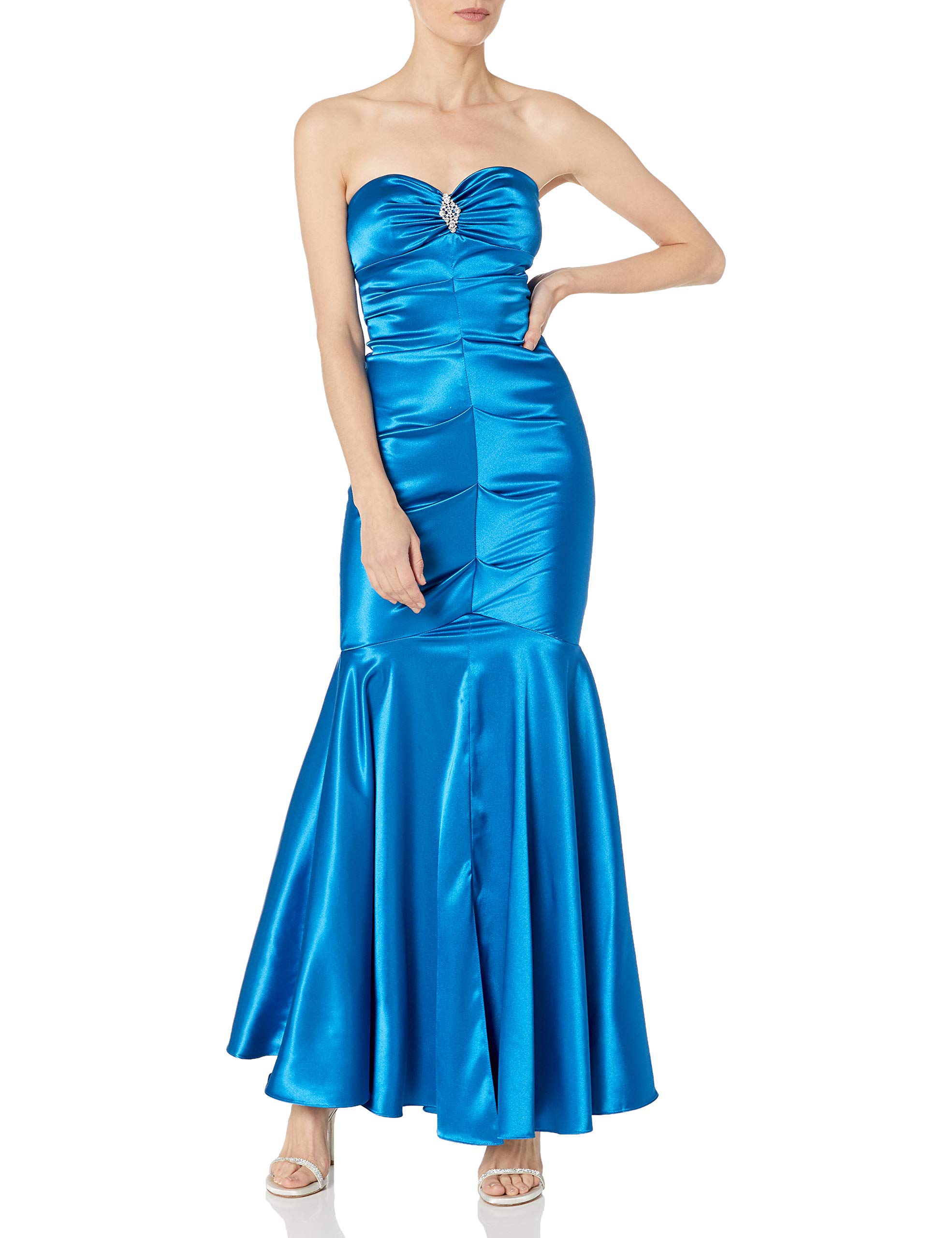 XscapeWomen's Sweetheart Strapless Long Gown with Embellishment