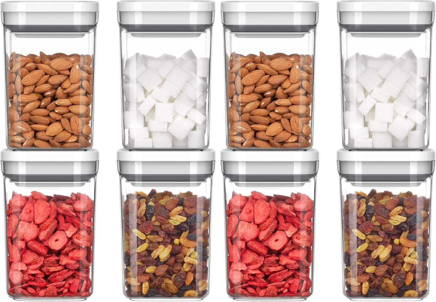 MR.SIGA 8 Pack Airtight Food Storage Container Set for Pantry Organization