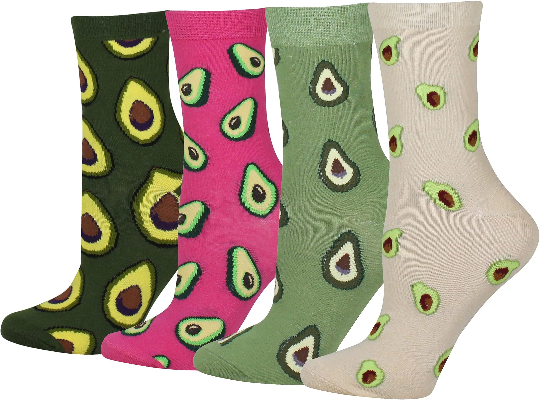 Wish Island Women's 4/5 Packs Cotton Crew Novelty Socks