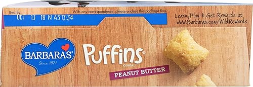 Miniatura 7 de Barbaras Bakery Puffins Cereal Mantequilla de Maní 11 oz
