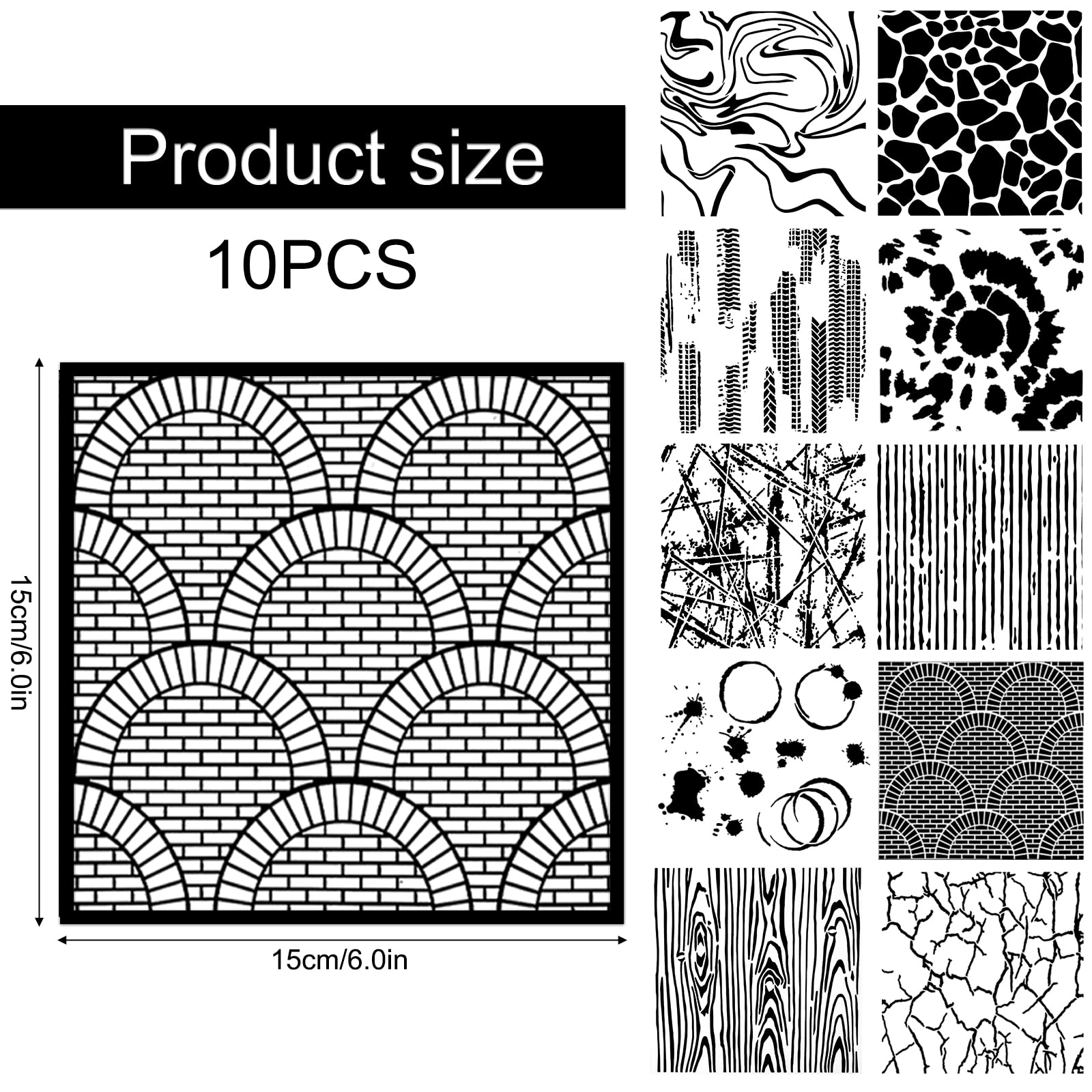 Stencil Francesi Riutilizzabili Per Pittura Su Legno E Pareti - 6x6 Pollici - Foto 3