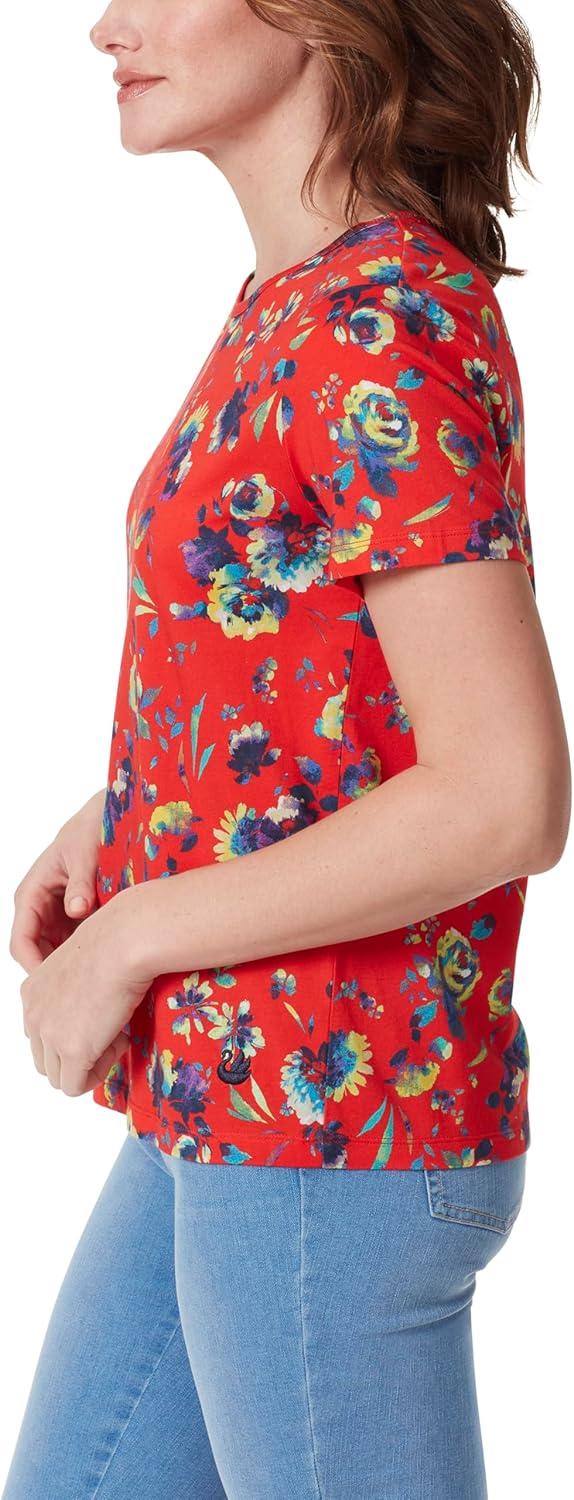 Gloria Vanderbilt Womens Amanda Short Sleeve Knit Tee Shirt with Wide Crew Neck Standard - Image 3