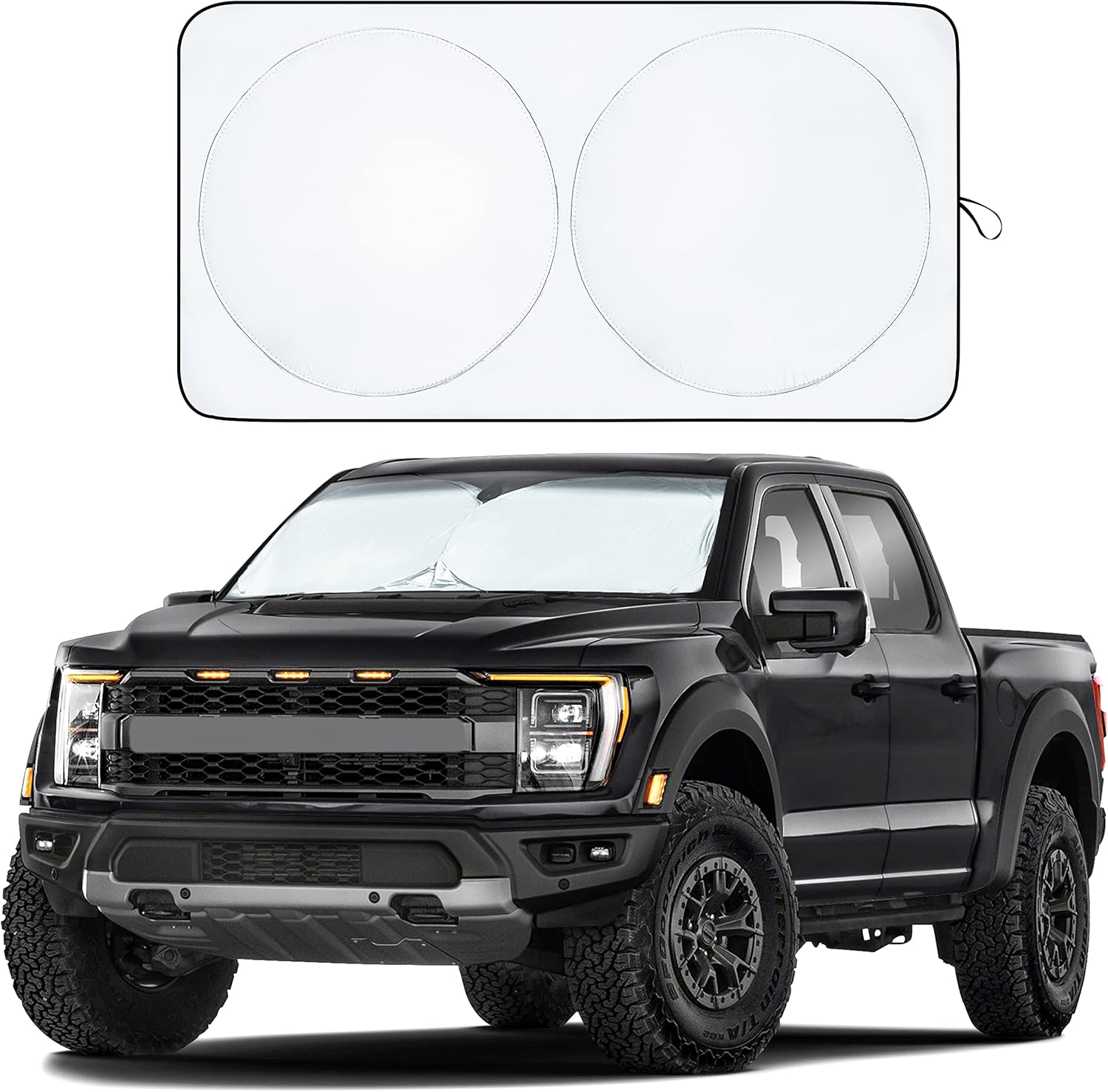 EcoNour Truck Sun Shade for Windshield with Storage Pouch